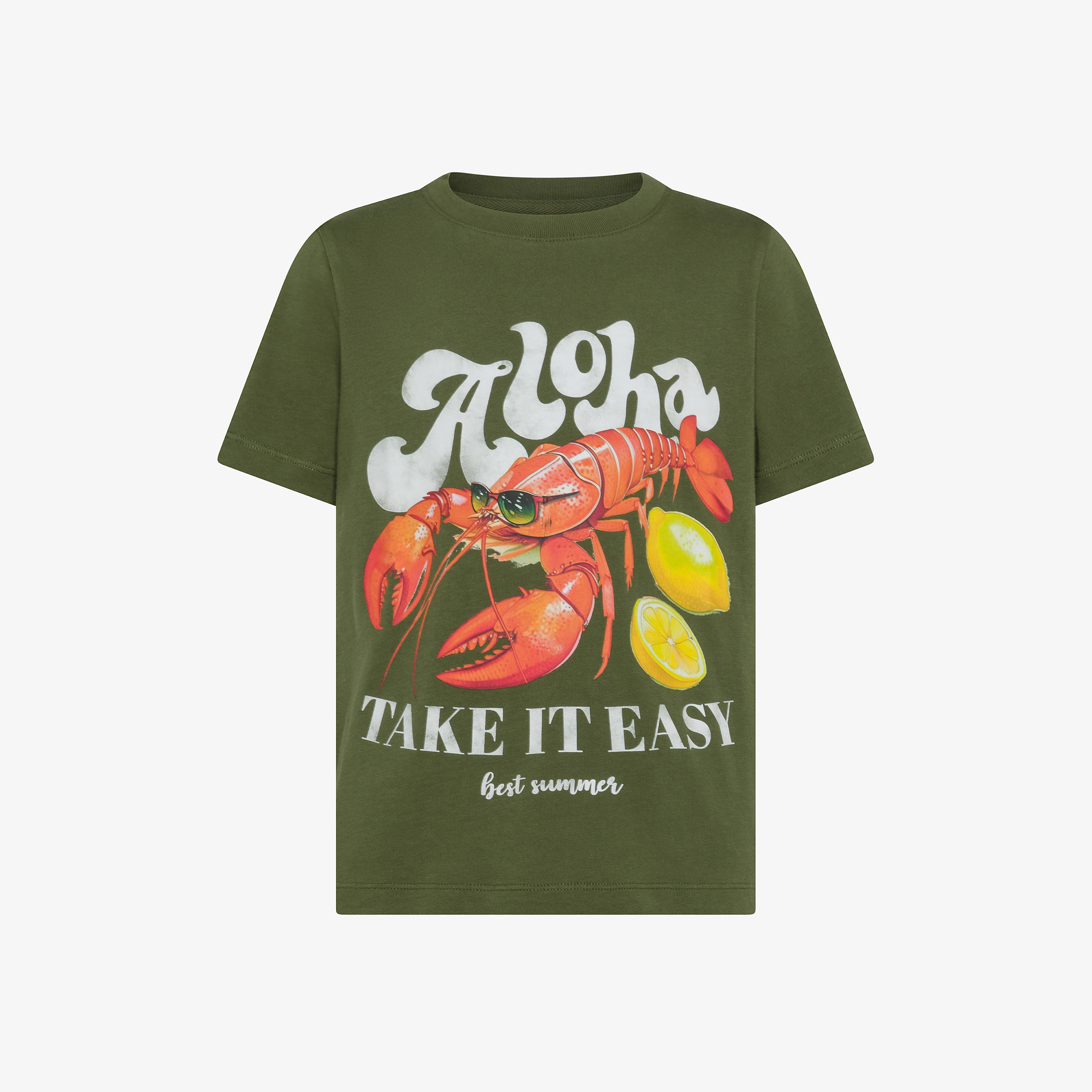 T-shirt in jersey di cotone verde scuro