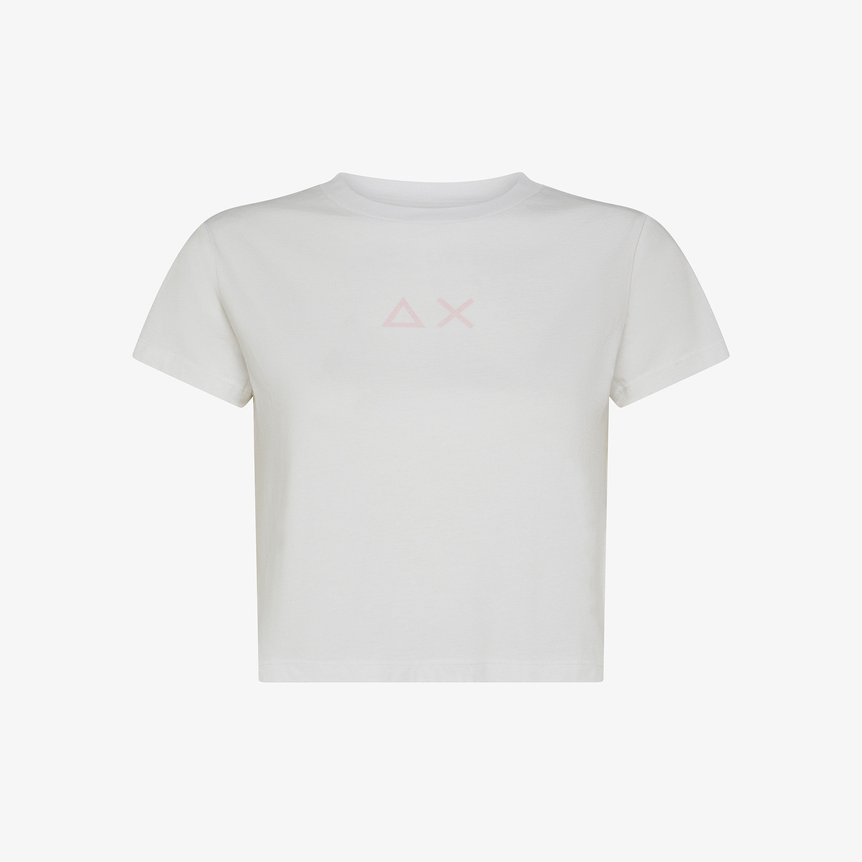 T-shirt cropped in jersey di cotone bianco