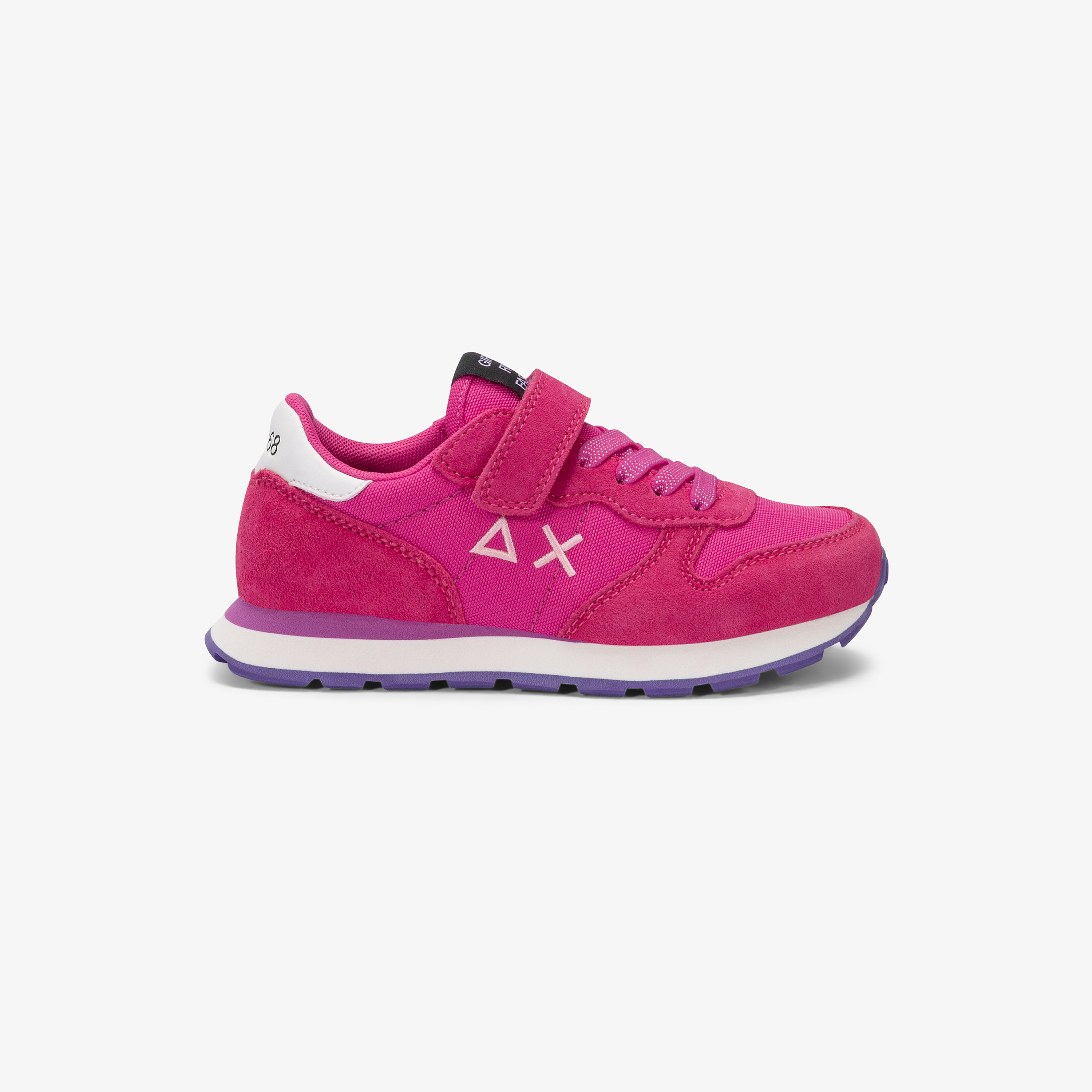 Sneaker Kid Girl's Ally Solid con cinturino e lacci fuxia scuro
