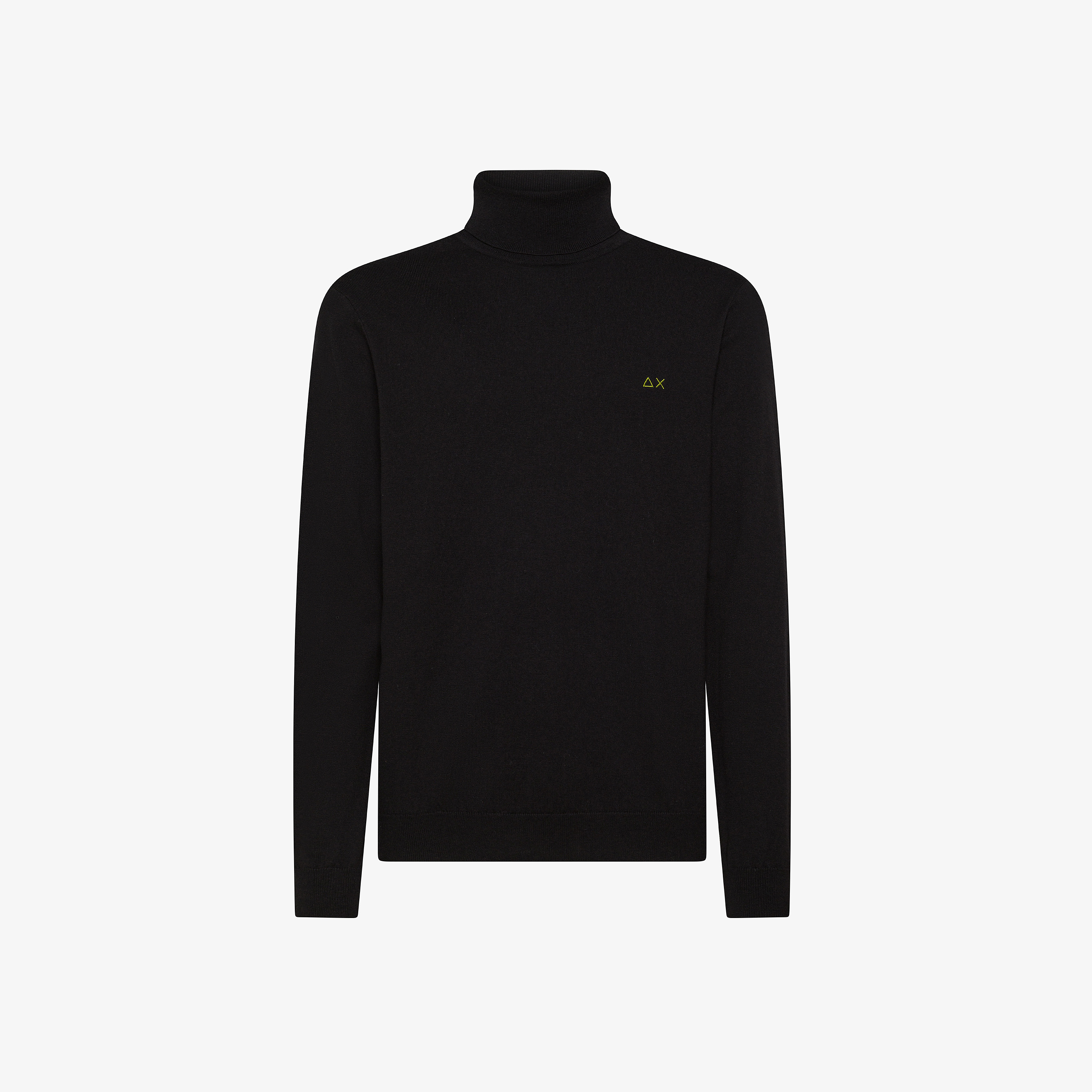 Black wool and cotton turtleneck jumper