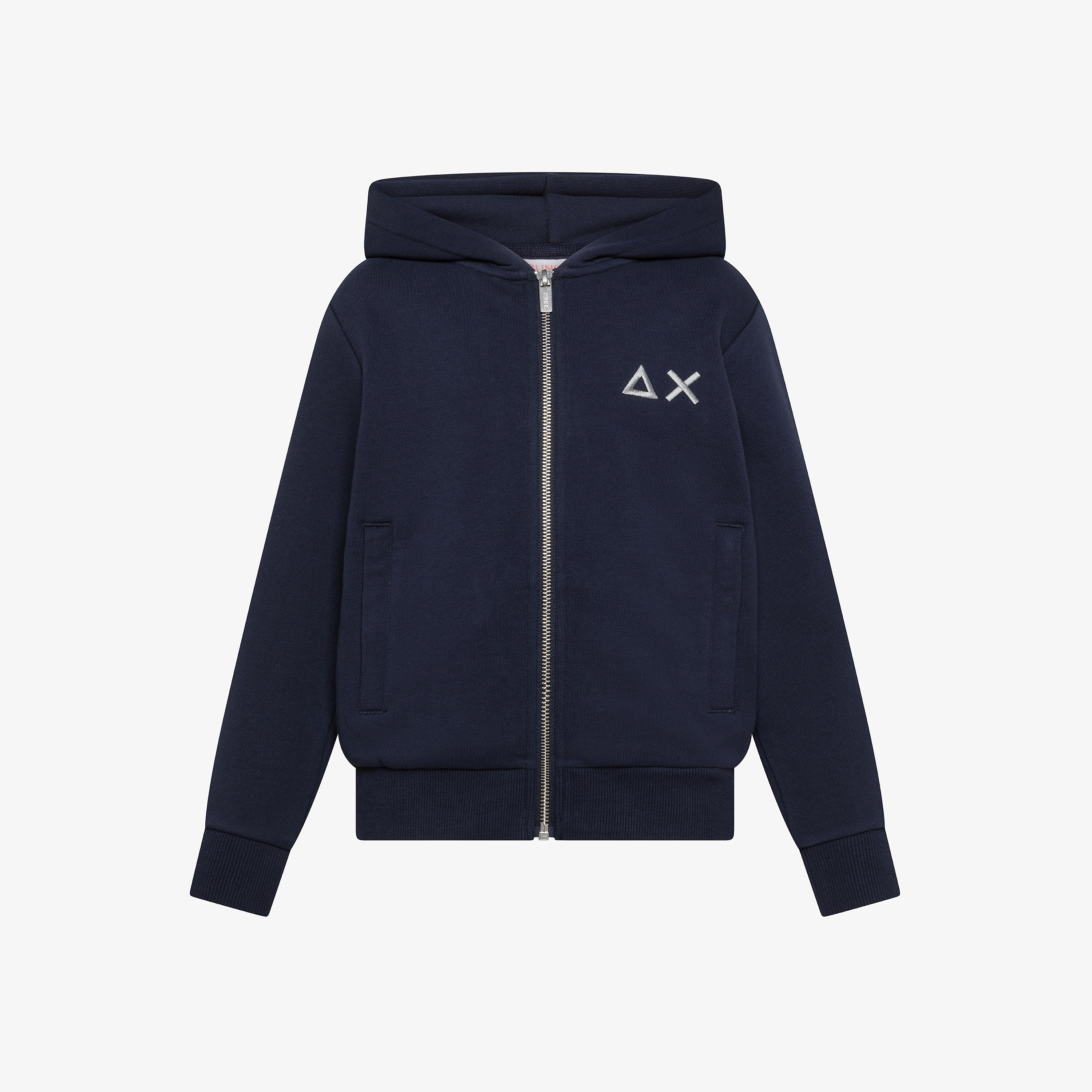 Felpa in cotone con zip navy blue Felpa in cotone con zip navy blue
