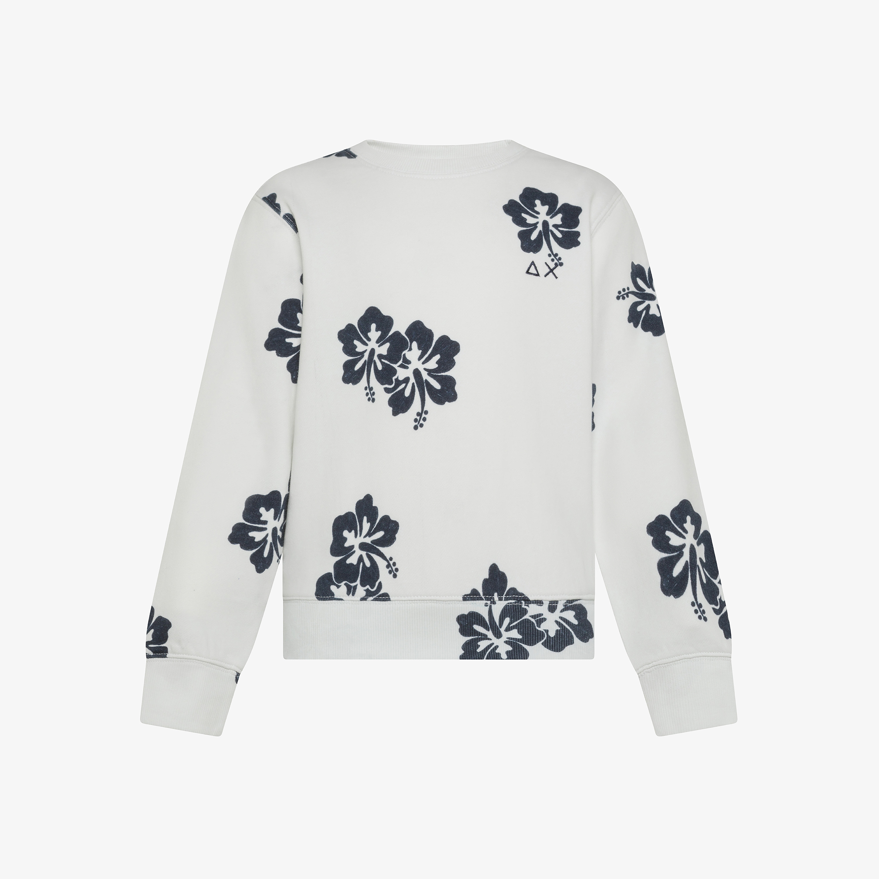 Felpa in cotone bianco panna con stampa