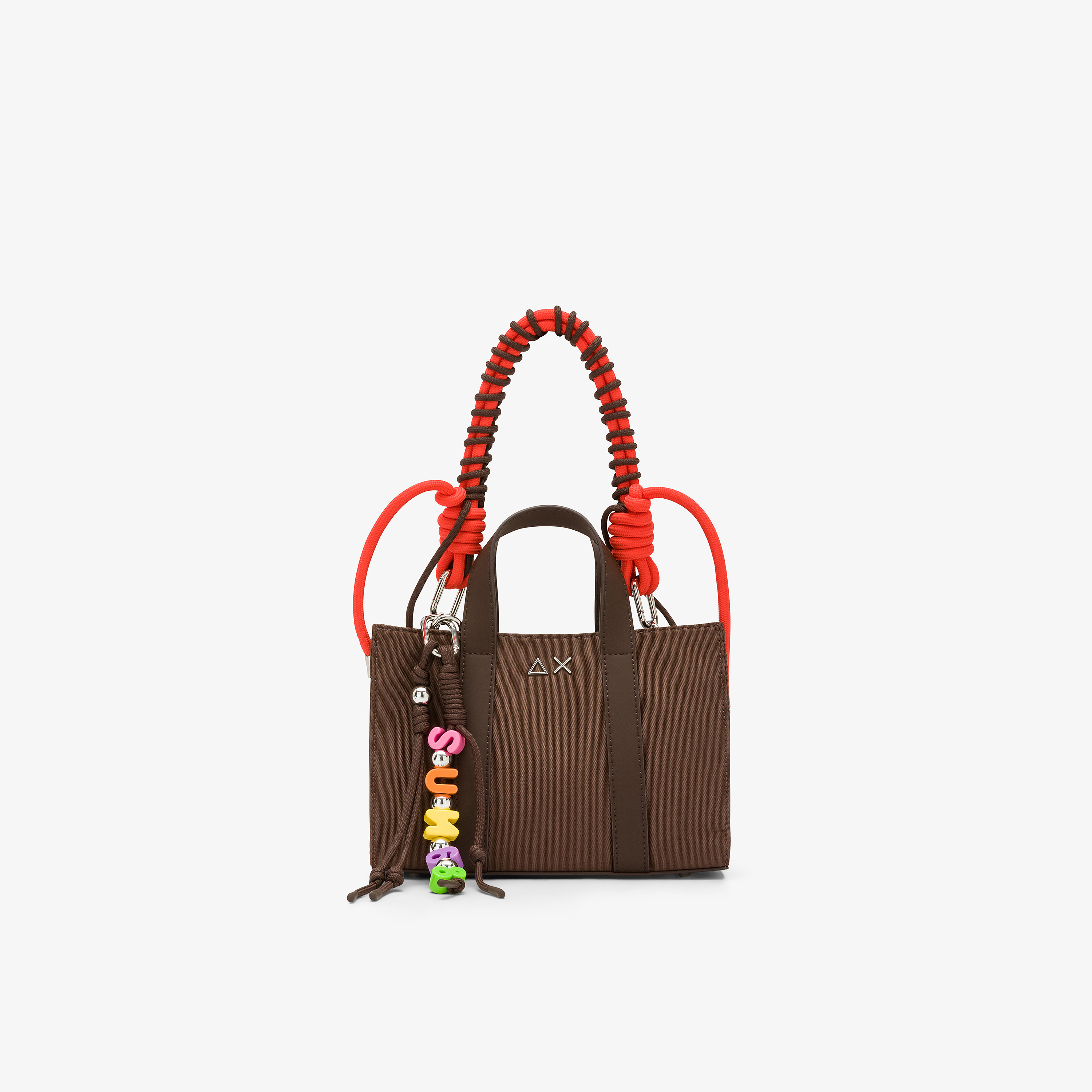Shopping bag piccola in nylon marrone