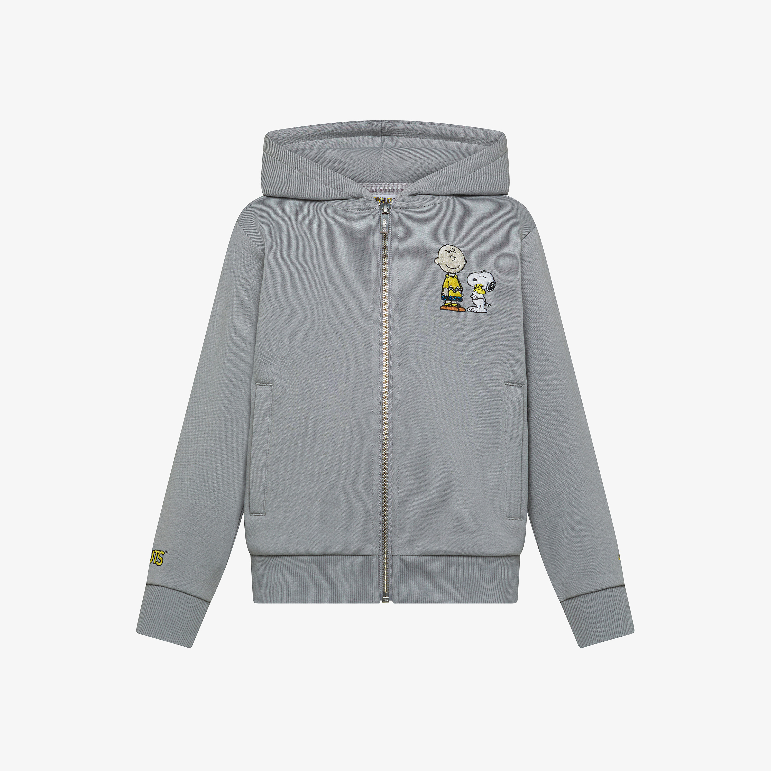 Felpa Peanuts in cotone con zip grigio medio