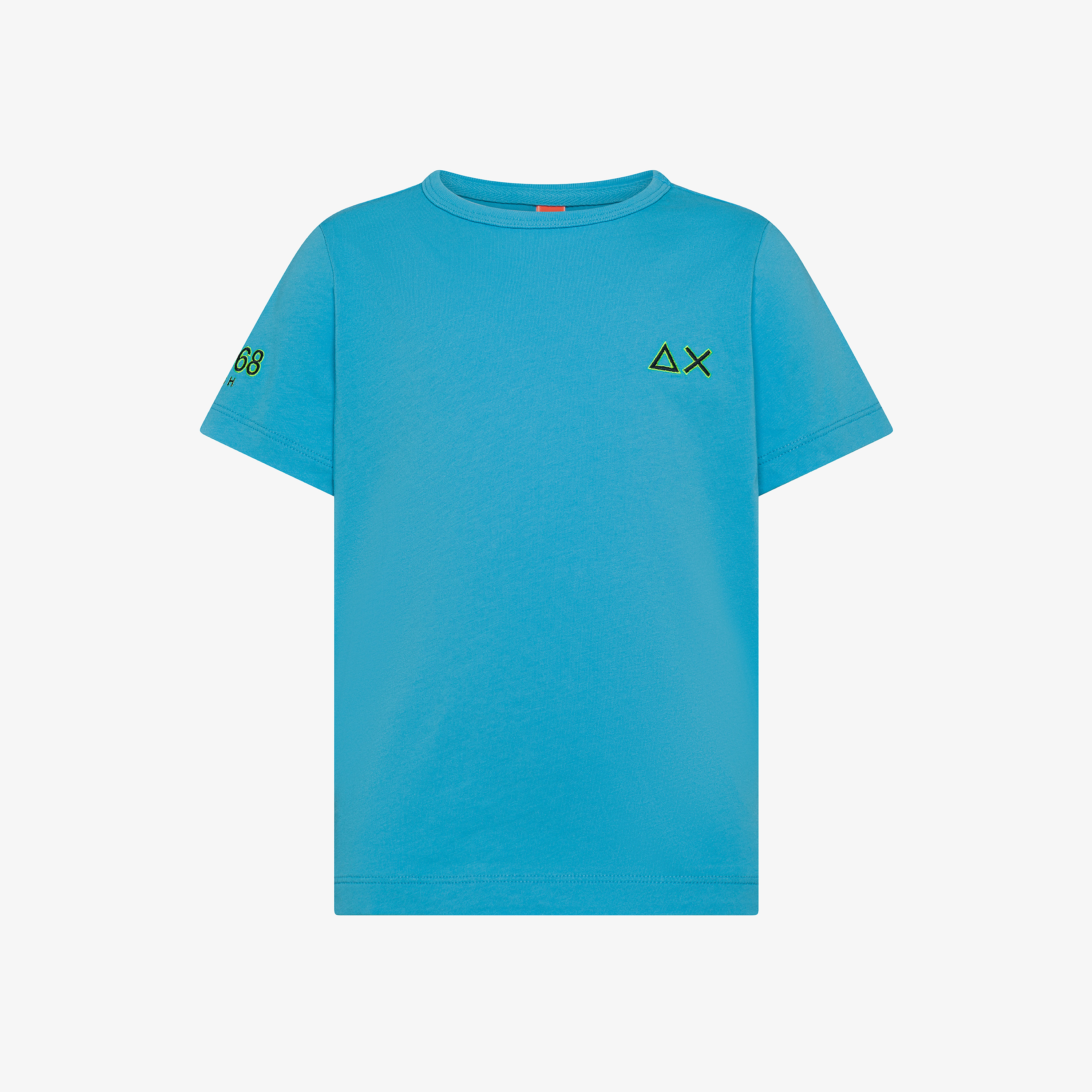 T-shirt in jersey di cotone turchese