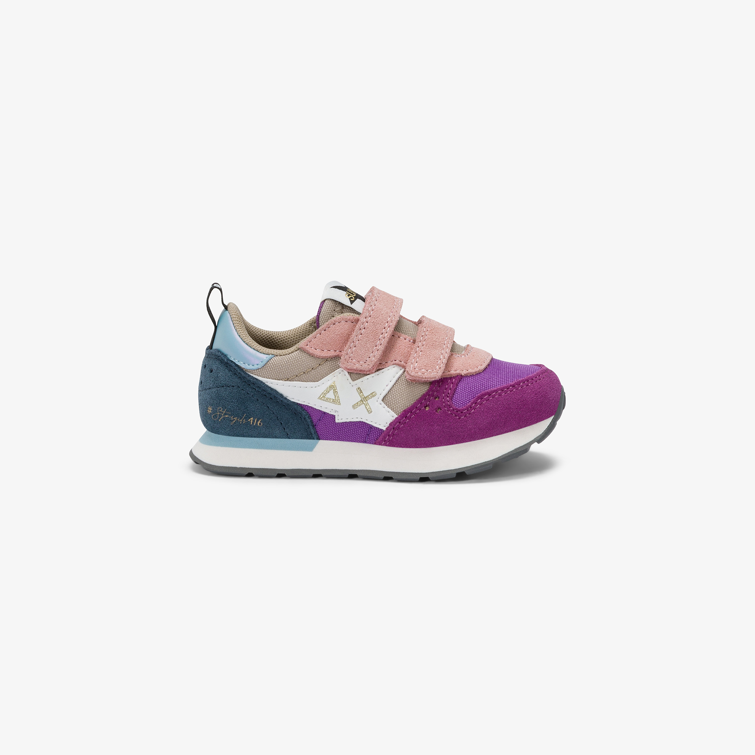 Sneaker Baby Girl's Stargirl Multicolor con cinturini prugna