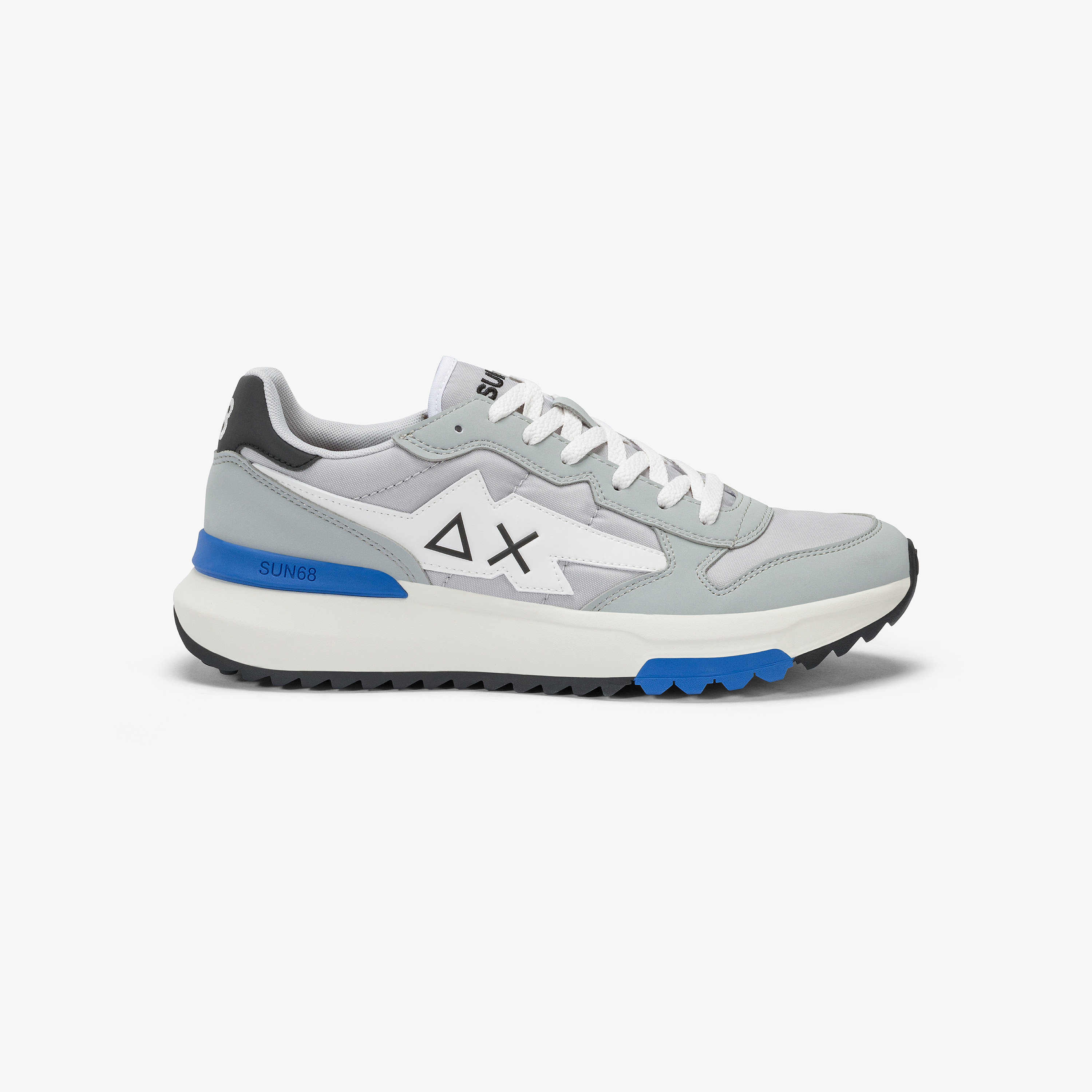 Niki light grey nylon and PU sneaker