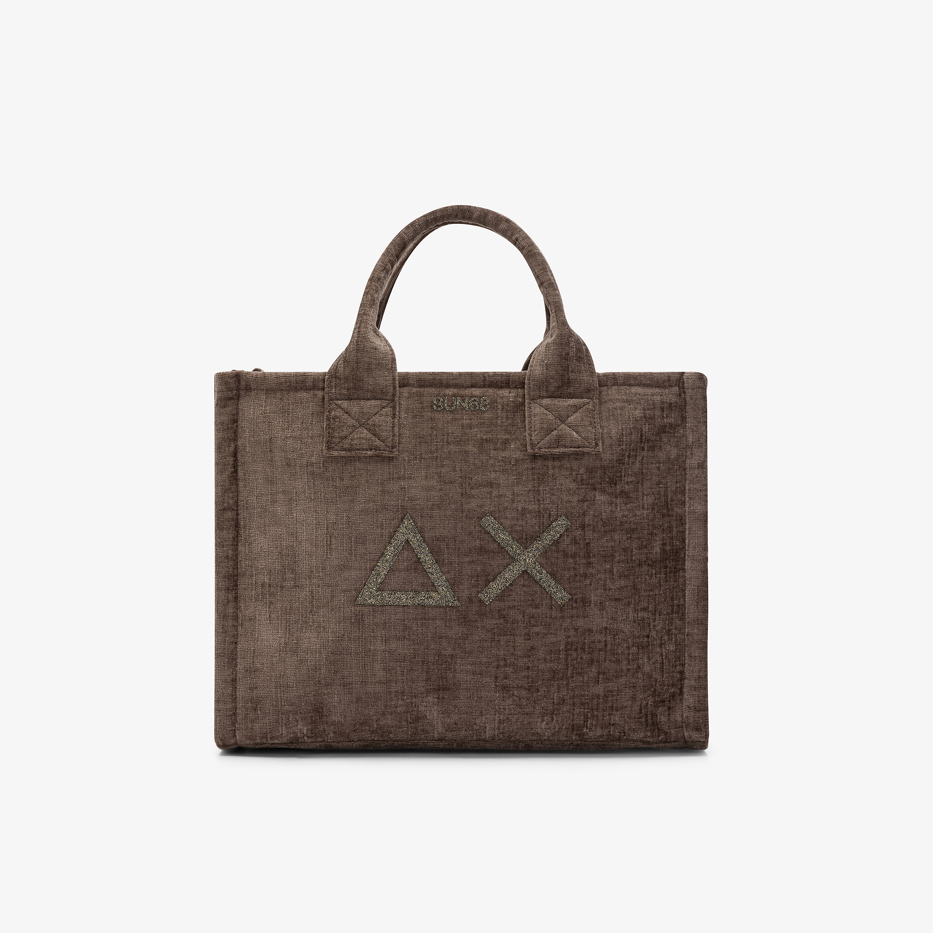Shopping bag midi Cali in velluto fango