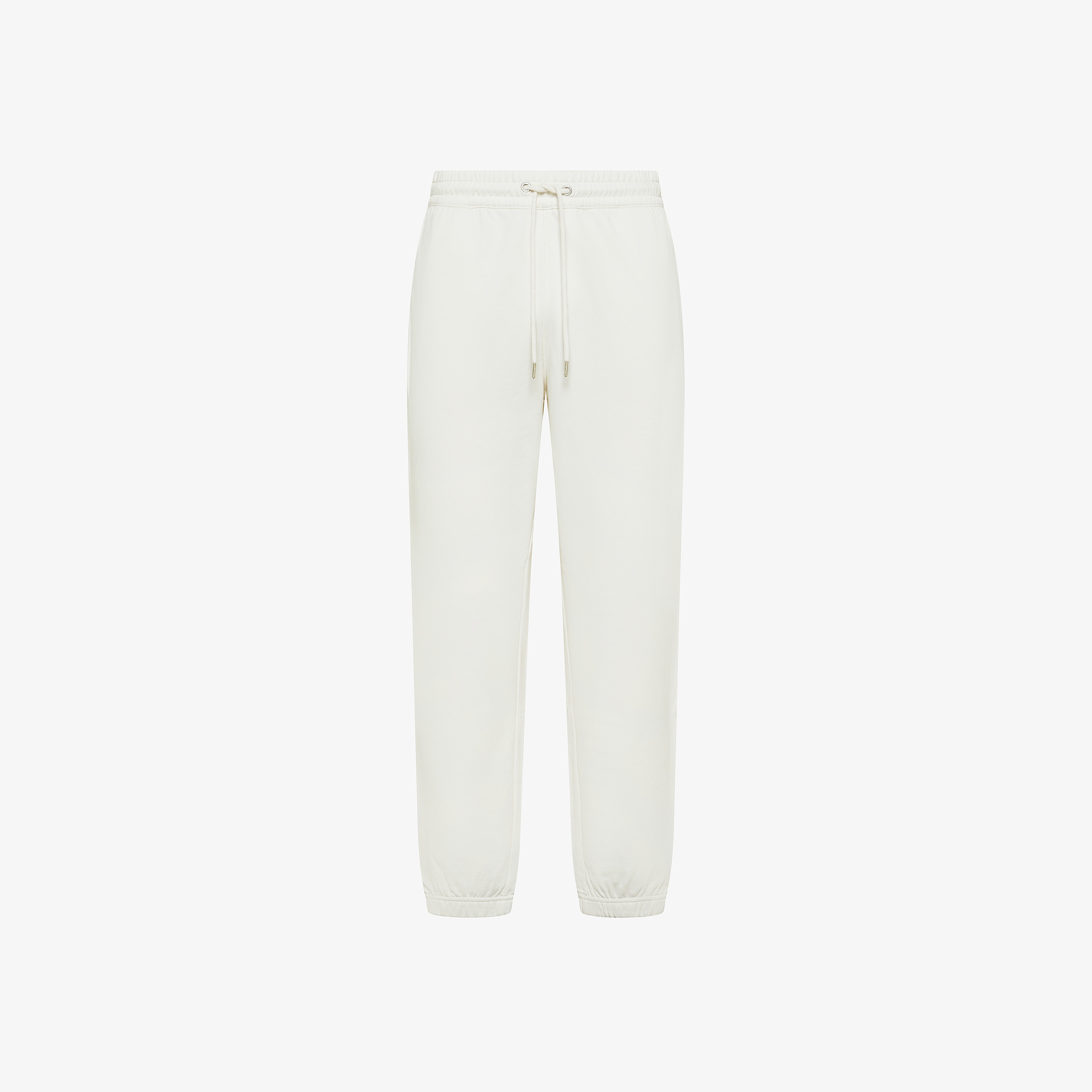 Pantaloni in felpa di cotone bianco panna
