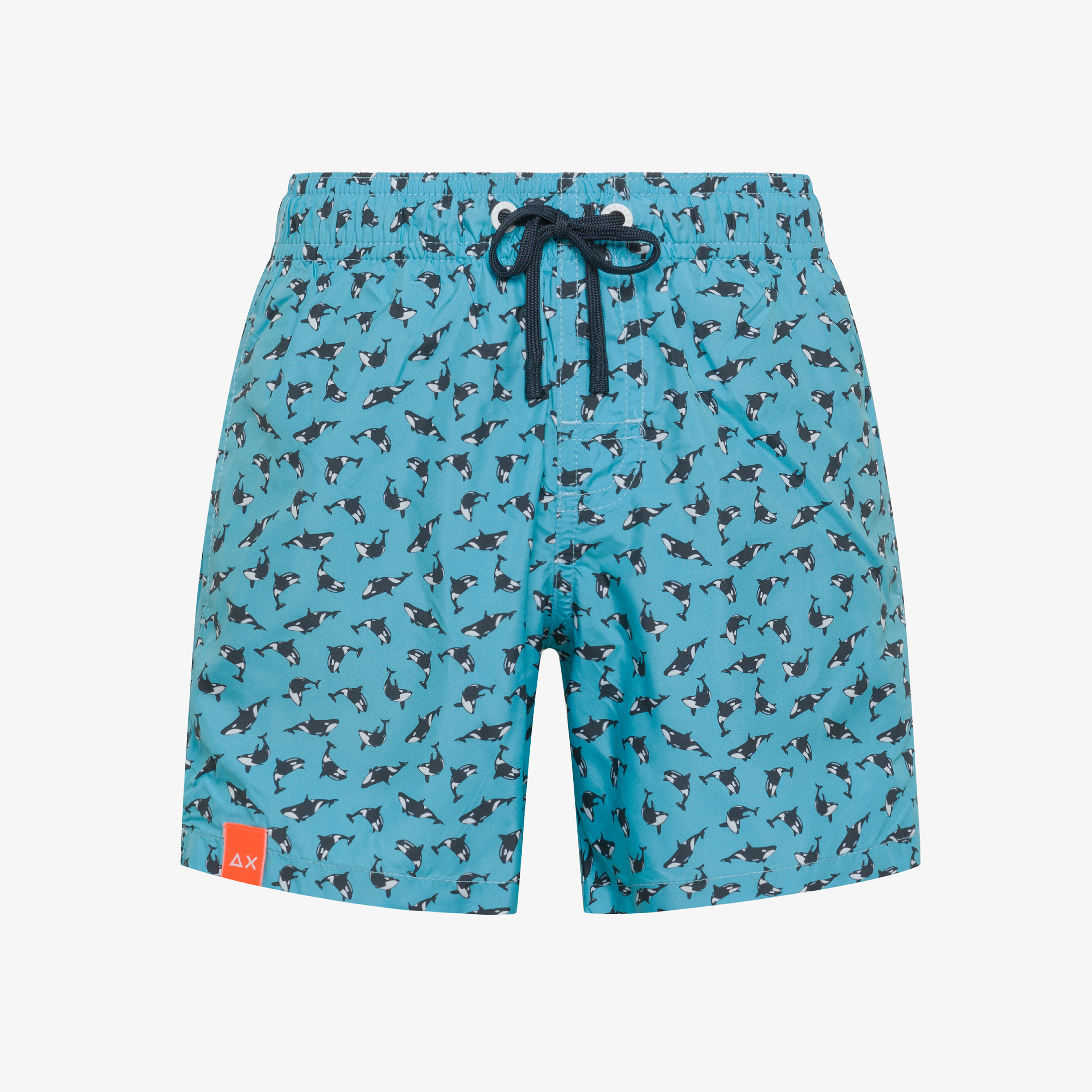 Boxer mare in nylon stampato turchese