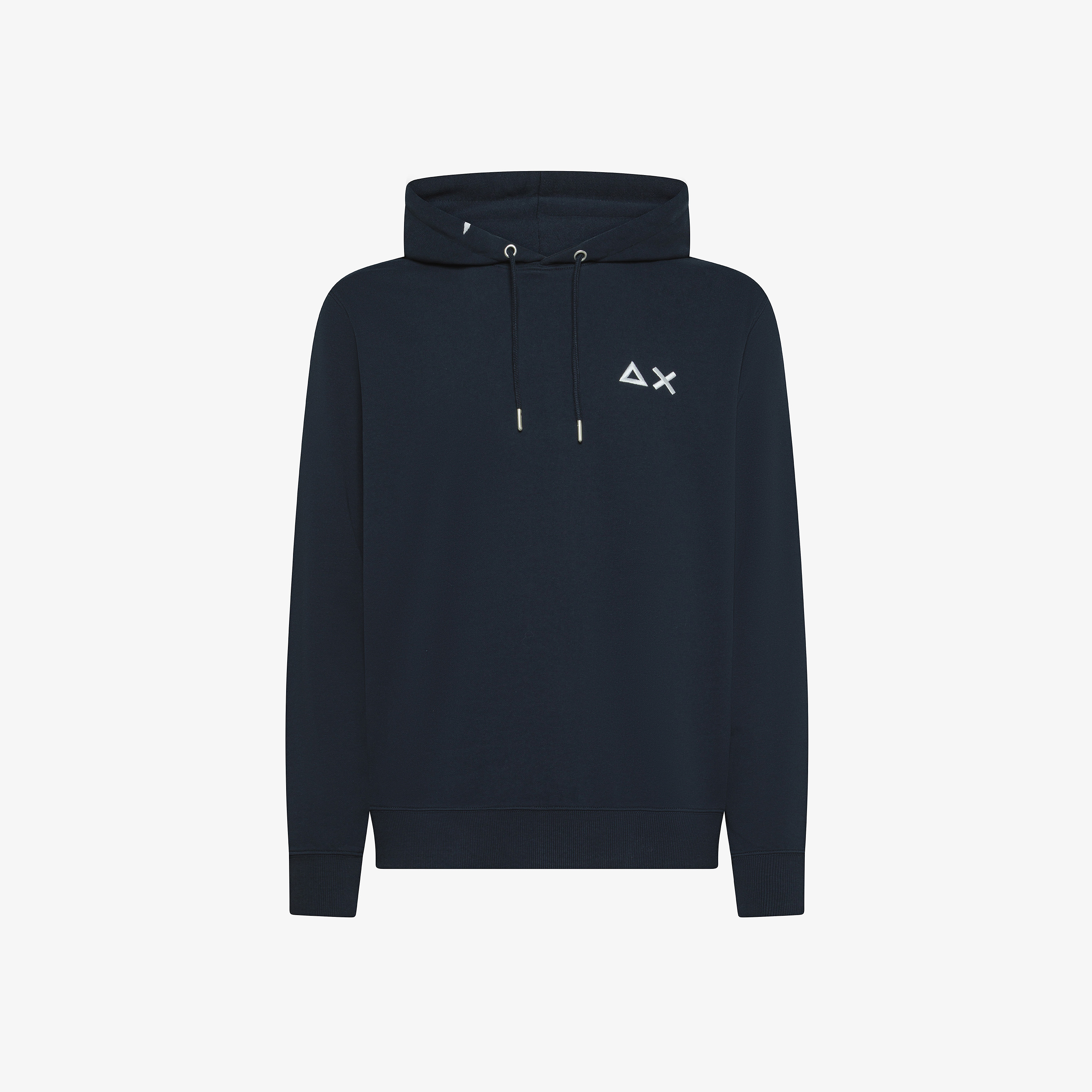 Navy blue hoodie with embroidered logo