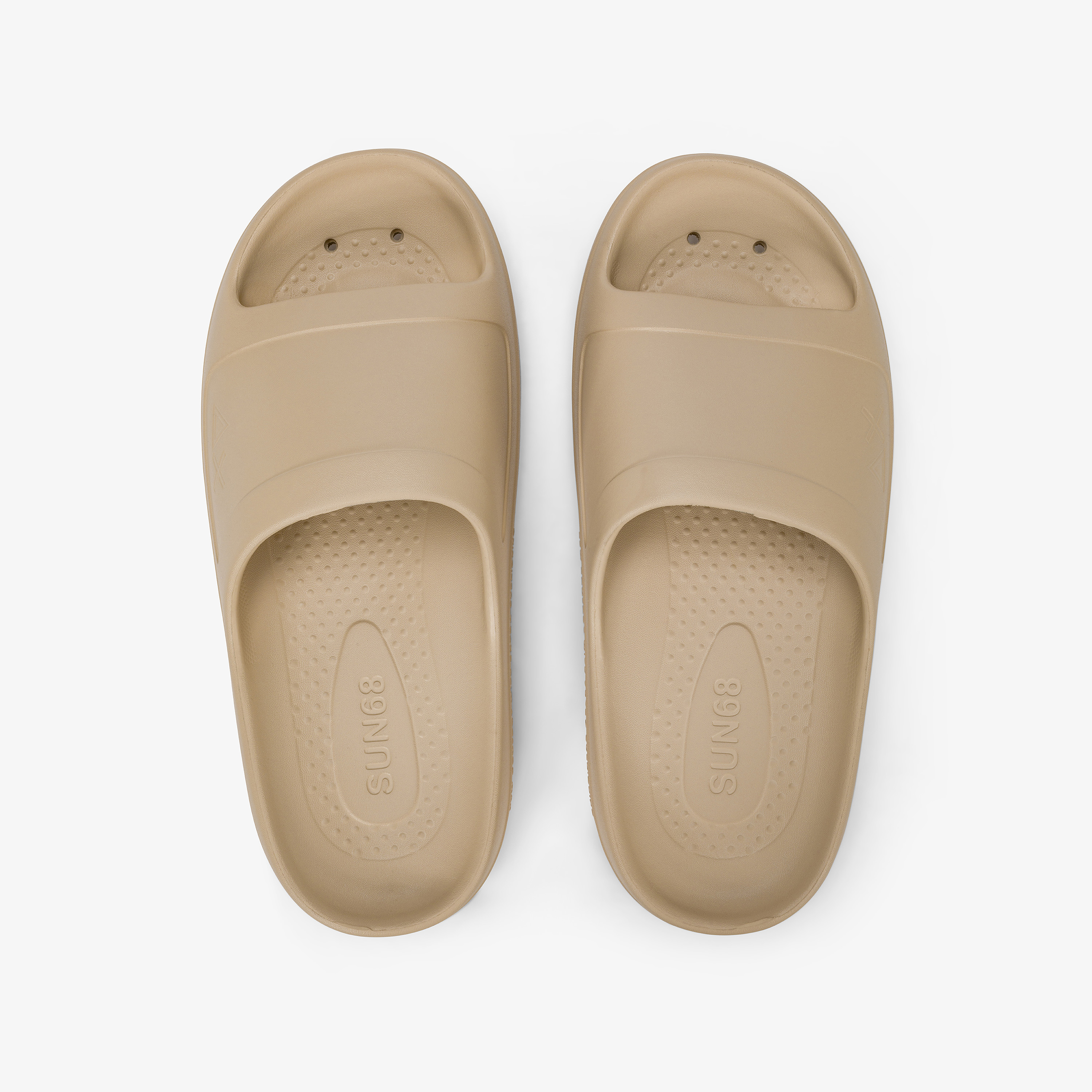 Beige PU slides