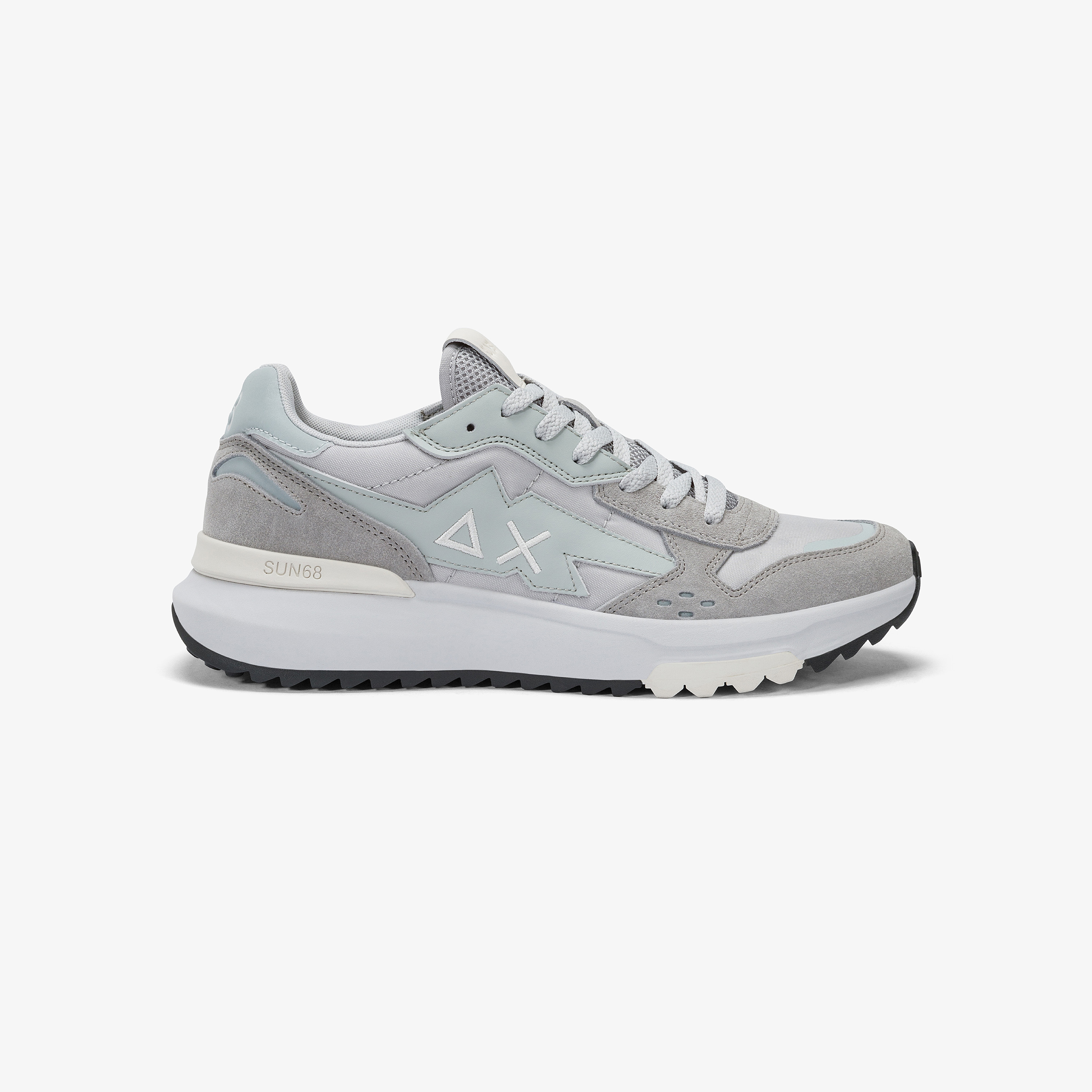 Sneaker Niki Sport in nylon e suede grigio chiaro