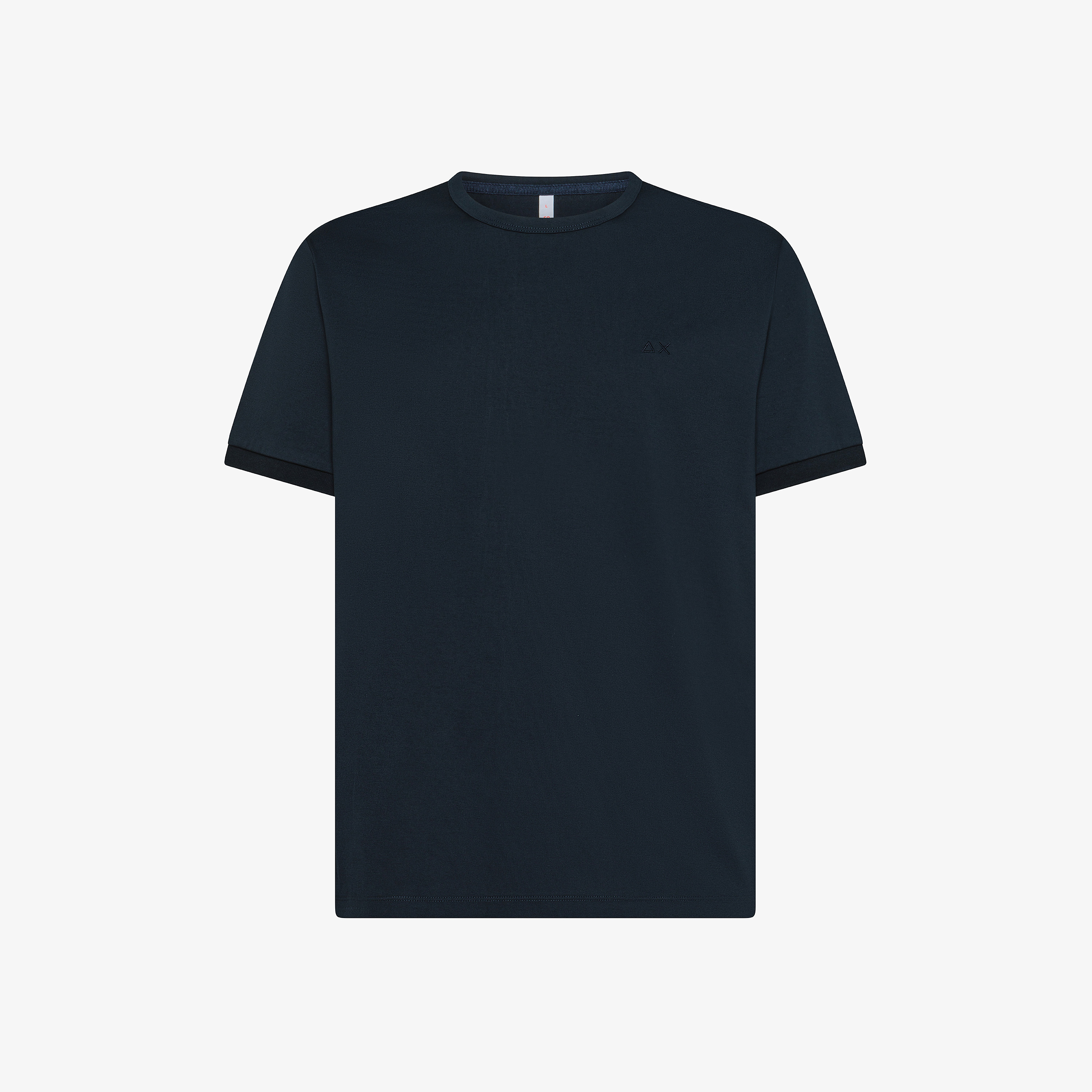 T-shirt In Cotone Blu Navy Con Logo Ricamato - Uomo | Tinta