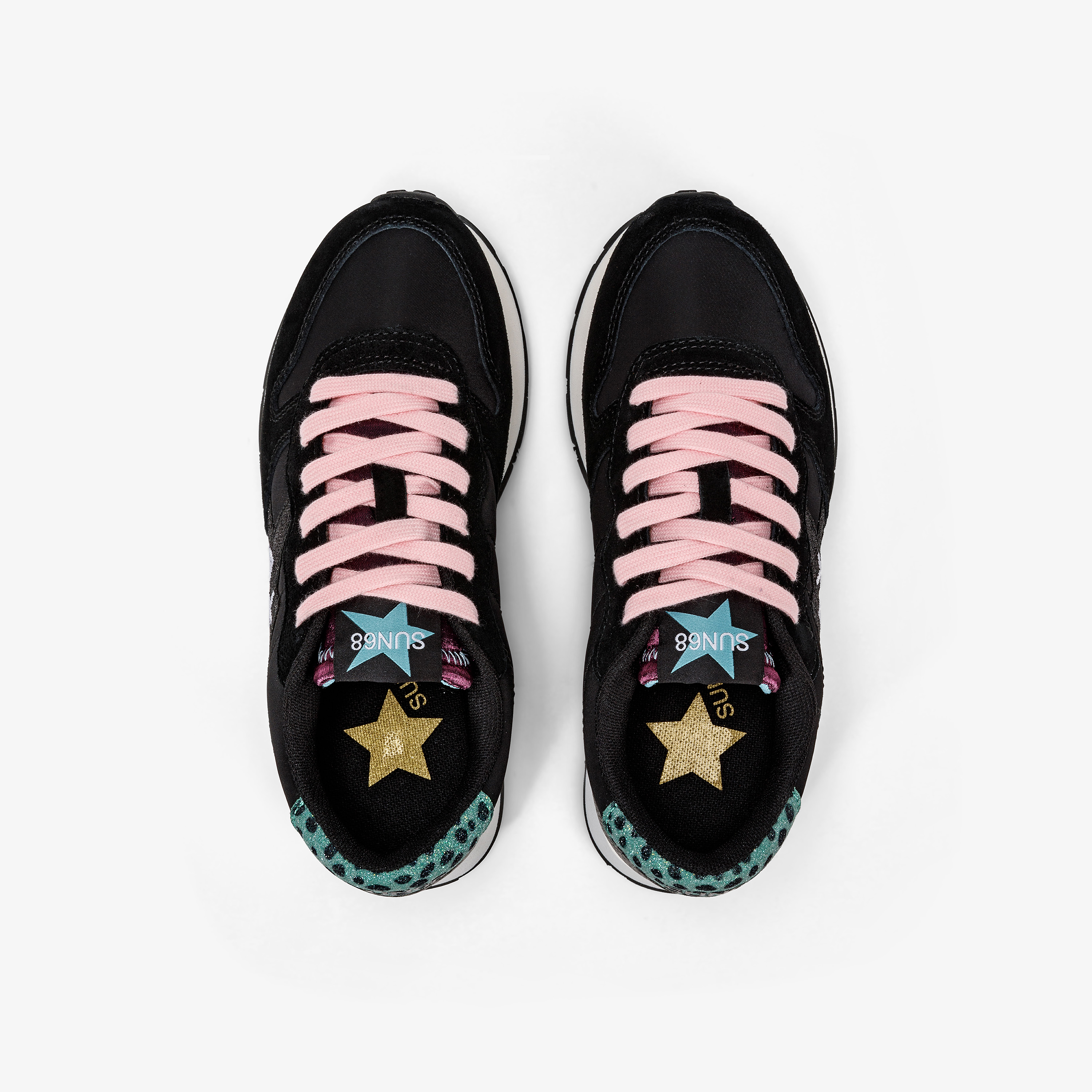 Scarpa slip on bambina,sneaker sun 68,Stargirl Glitter Logo bianca