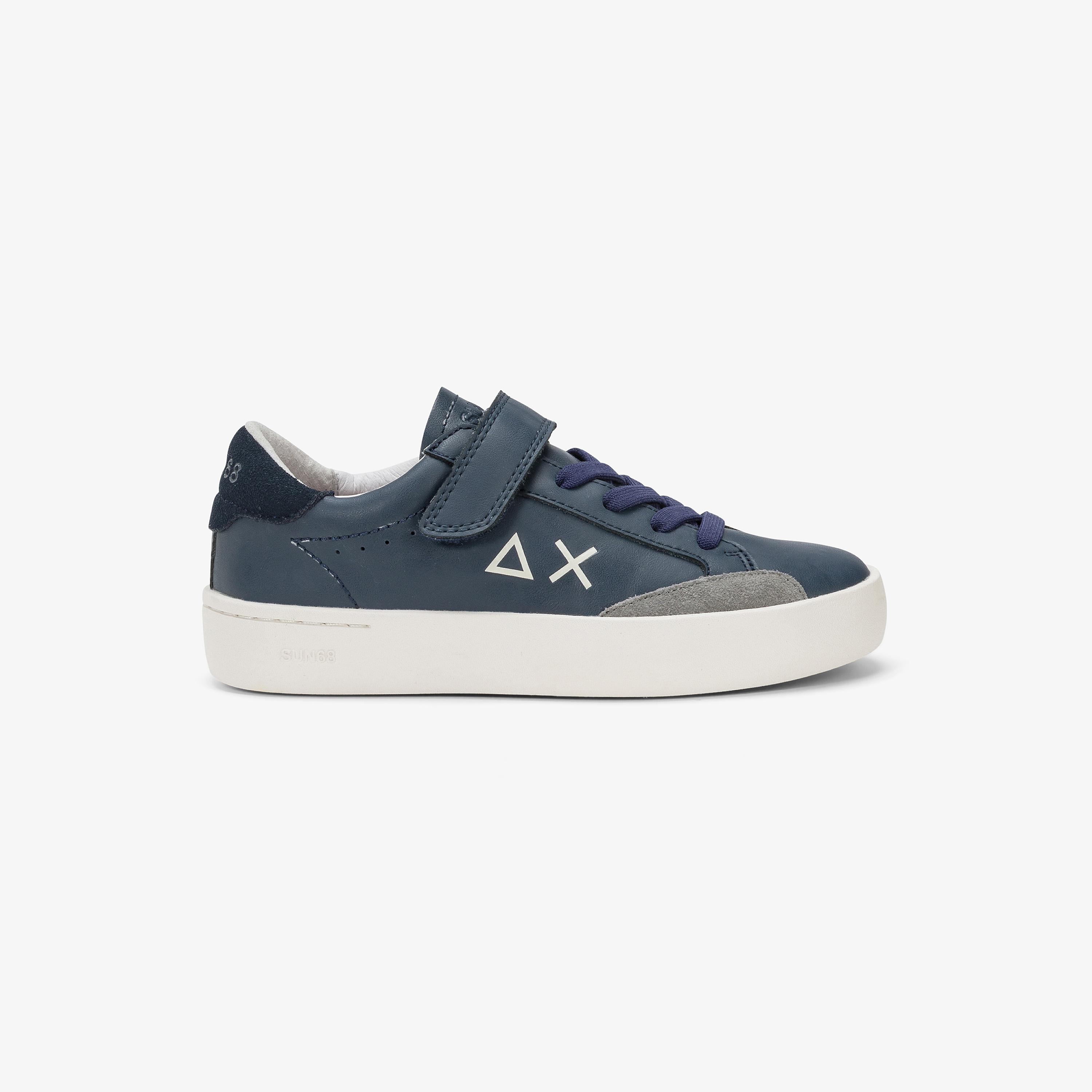 Boys' Street Leather Sneaker Navy Blue - Shoes | Kid 30-34 SUN68