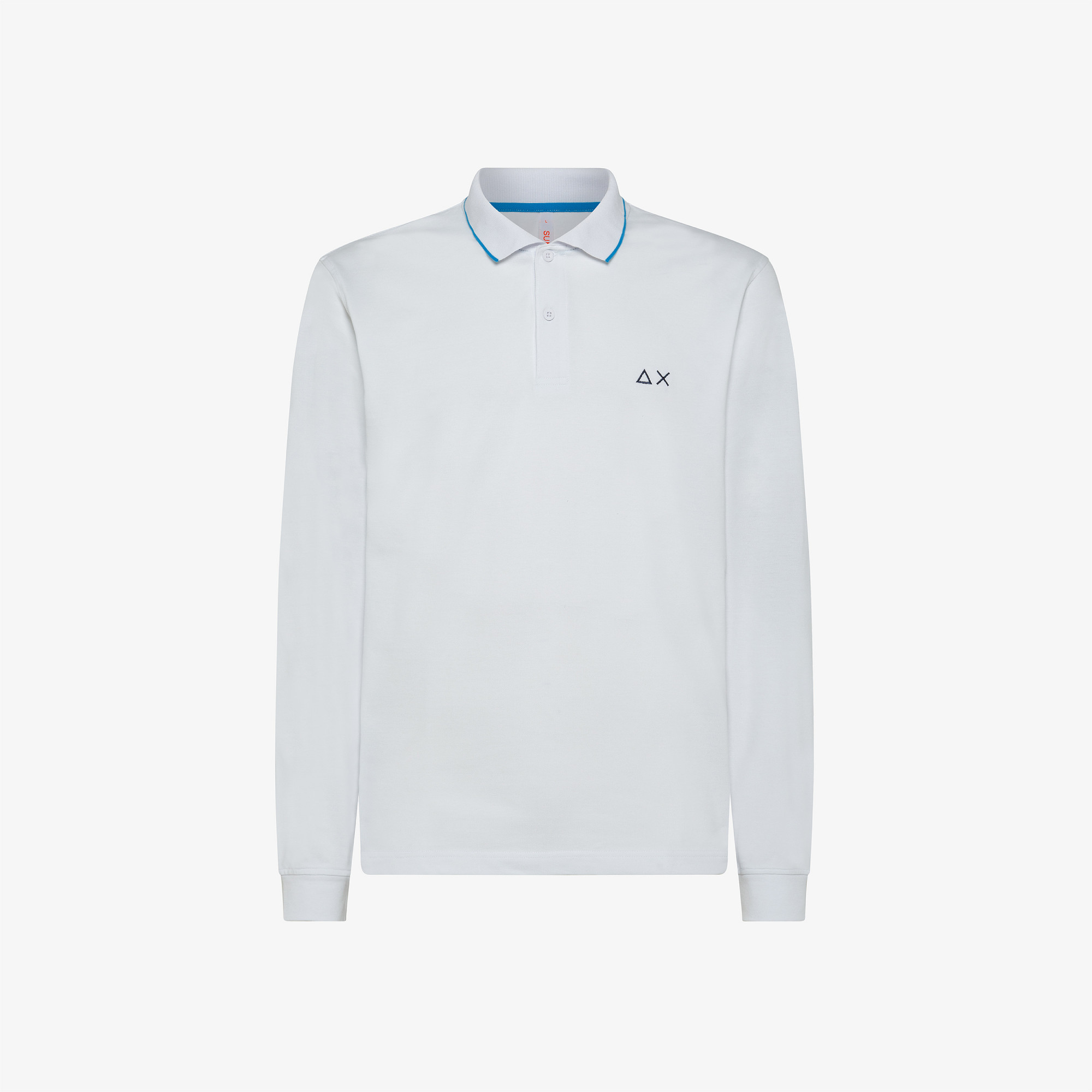 POLO SMALL STRIPE ON COLLAR L/S EL. BIANCO