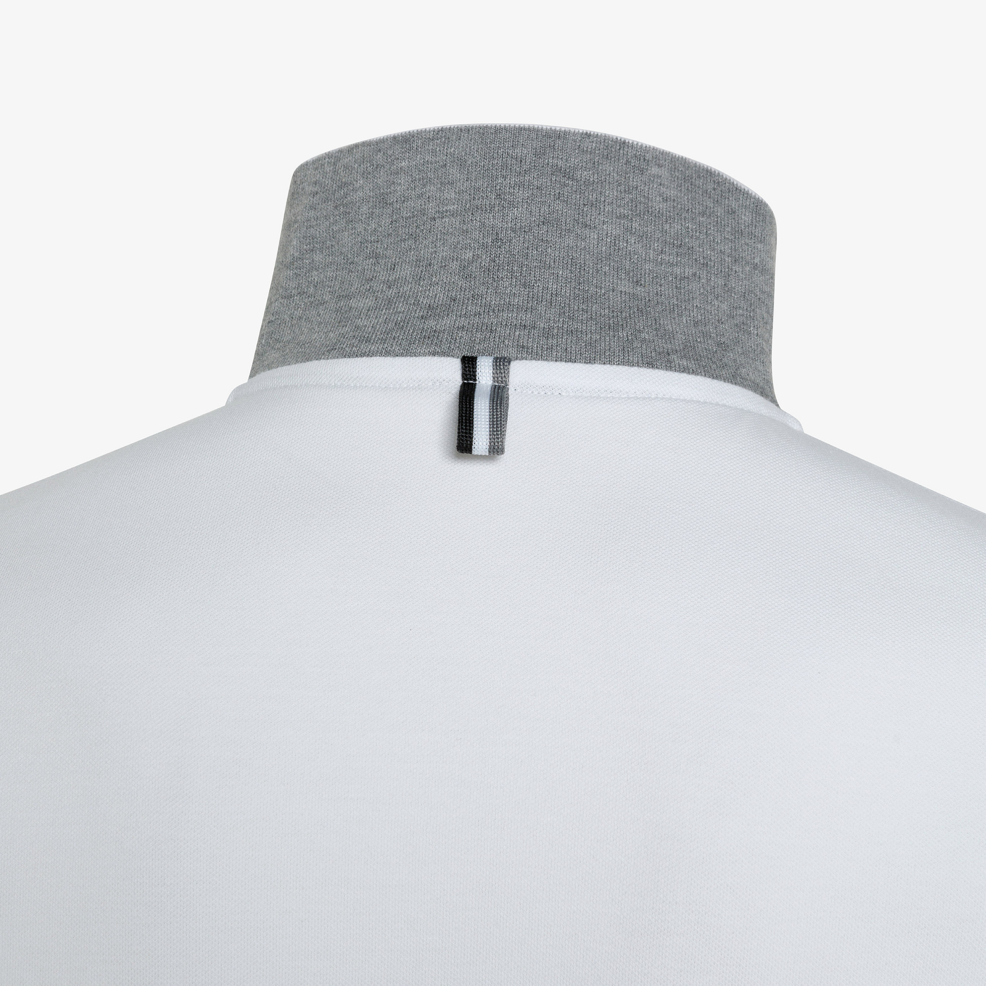 POLO STRIPES ON FRONT PLACKET AND CUFFS EL. WHITE