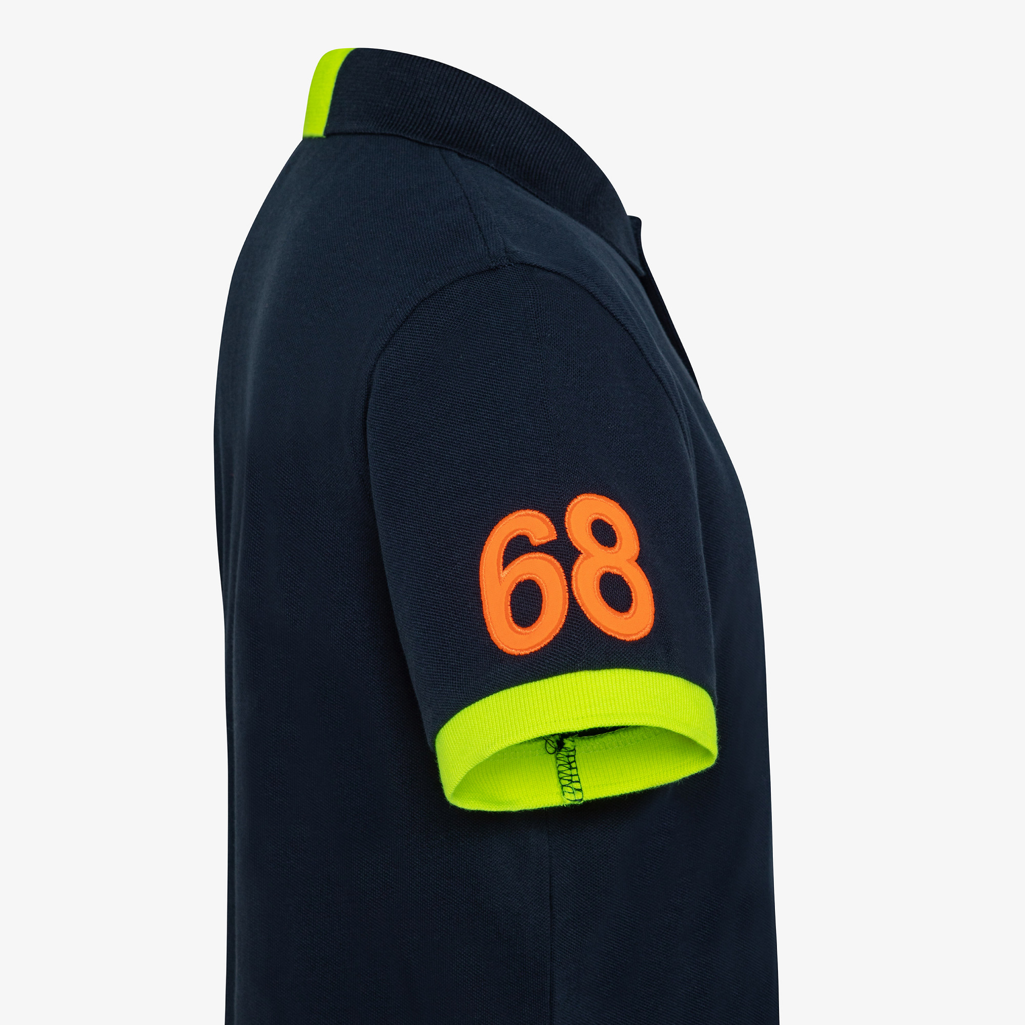 BOY'S POLO LOGO FLUO EL. NAVY BLUE