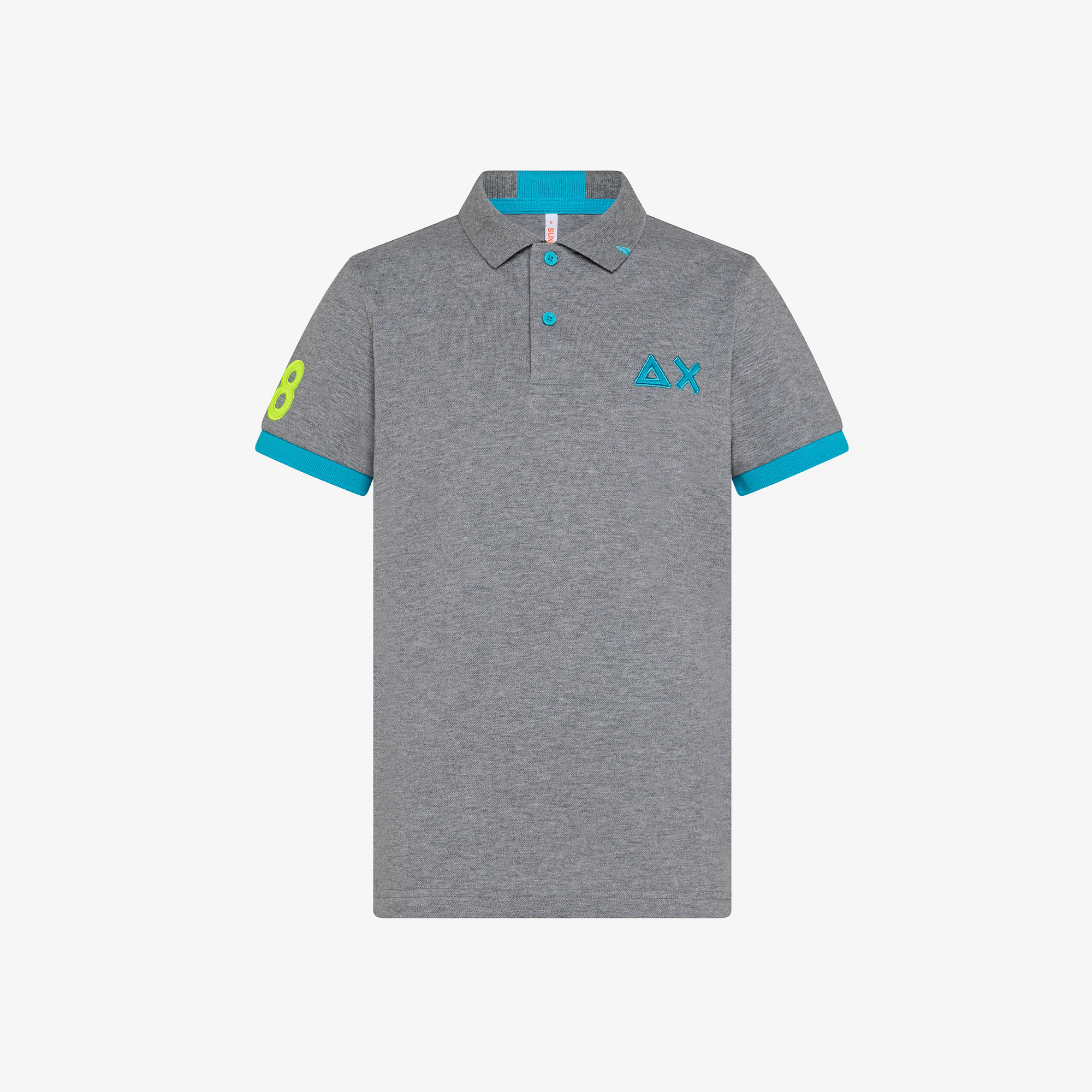 BOY'S POLO LOGO FLUO EL. GRIGIO MEDIO