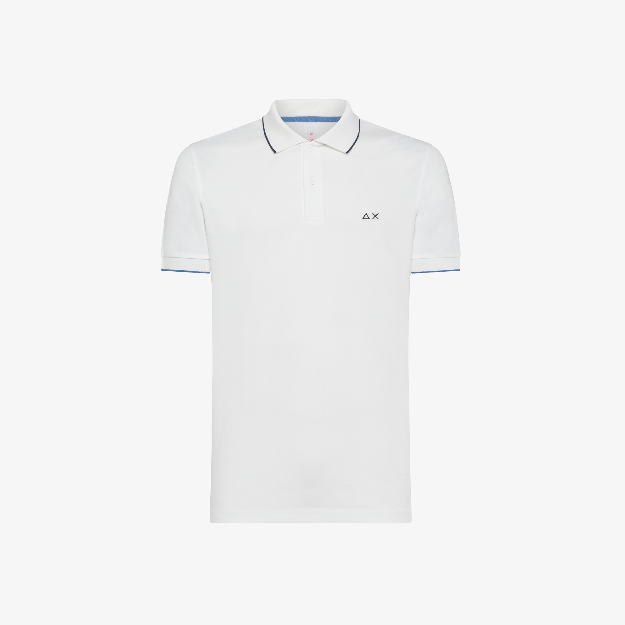 POLO SMALL STRIPES ON COLLAR S/S BIANCO