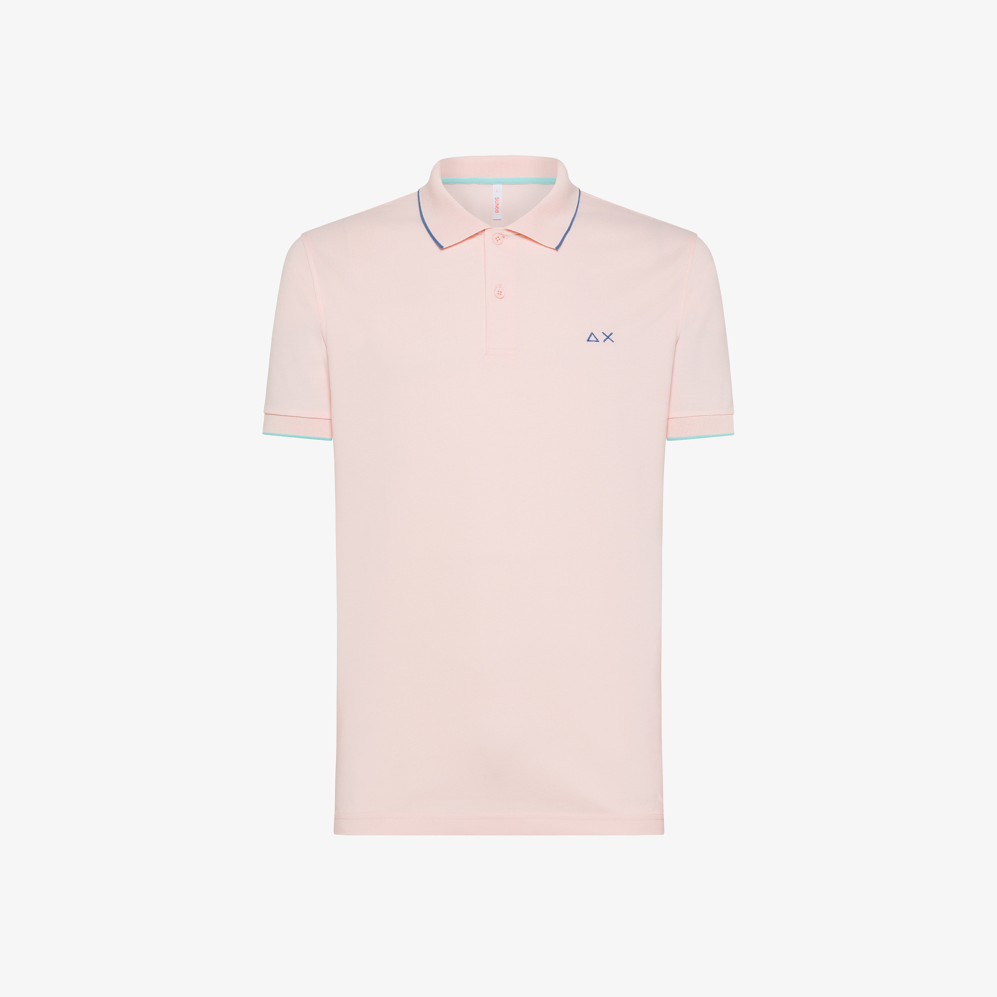 POLO SMALL STRIPES ON COLLAR S/S PINK