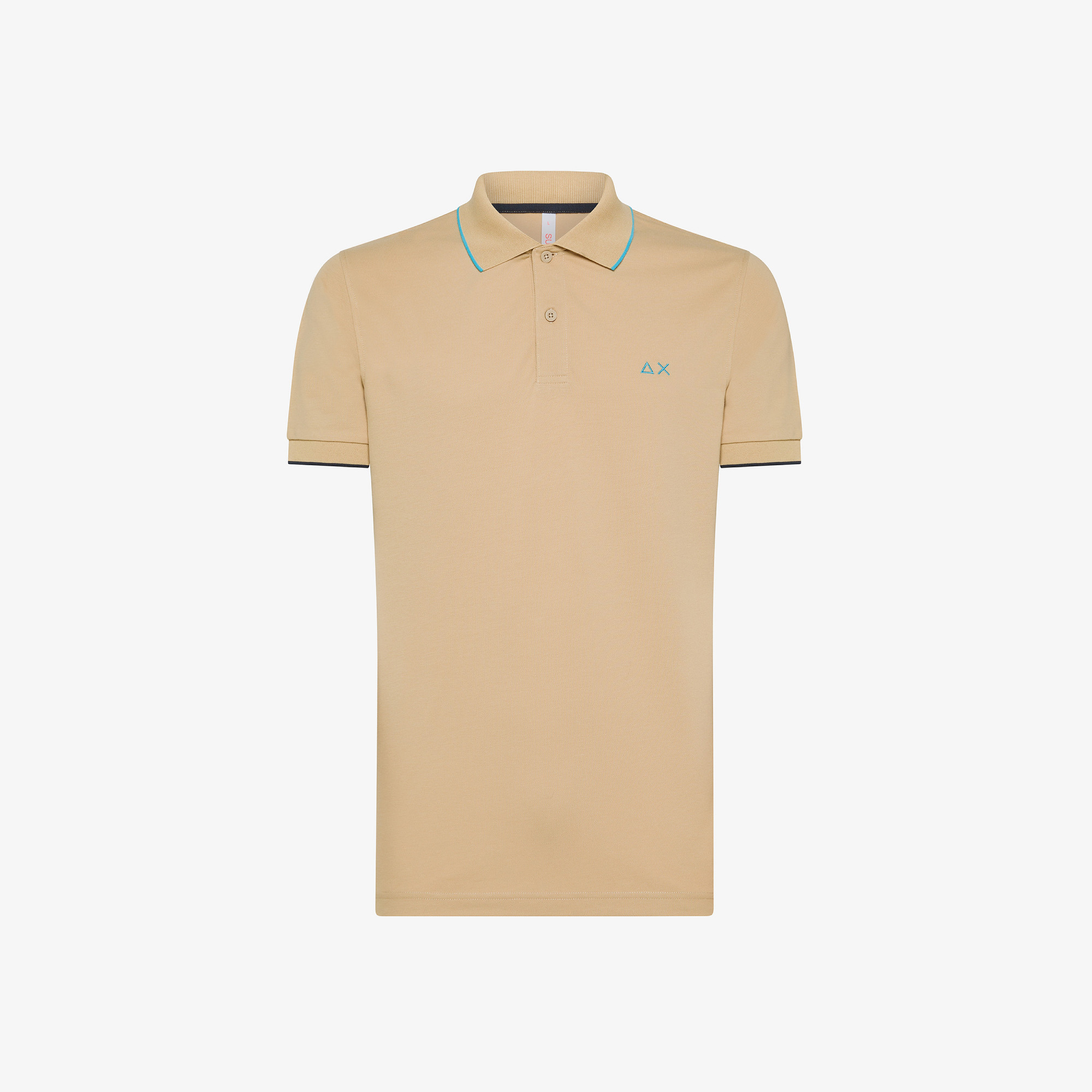 POLO SMALL STRIPES ON COLLAR S/S BEIGE