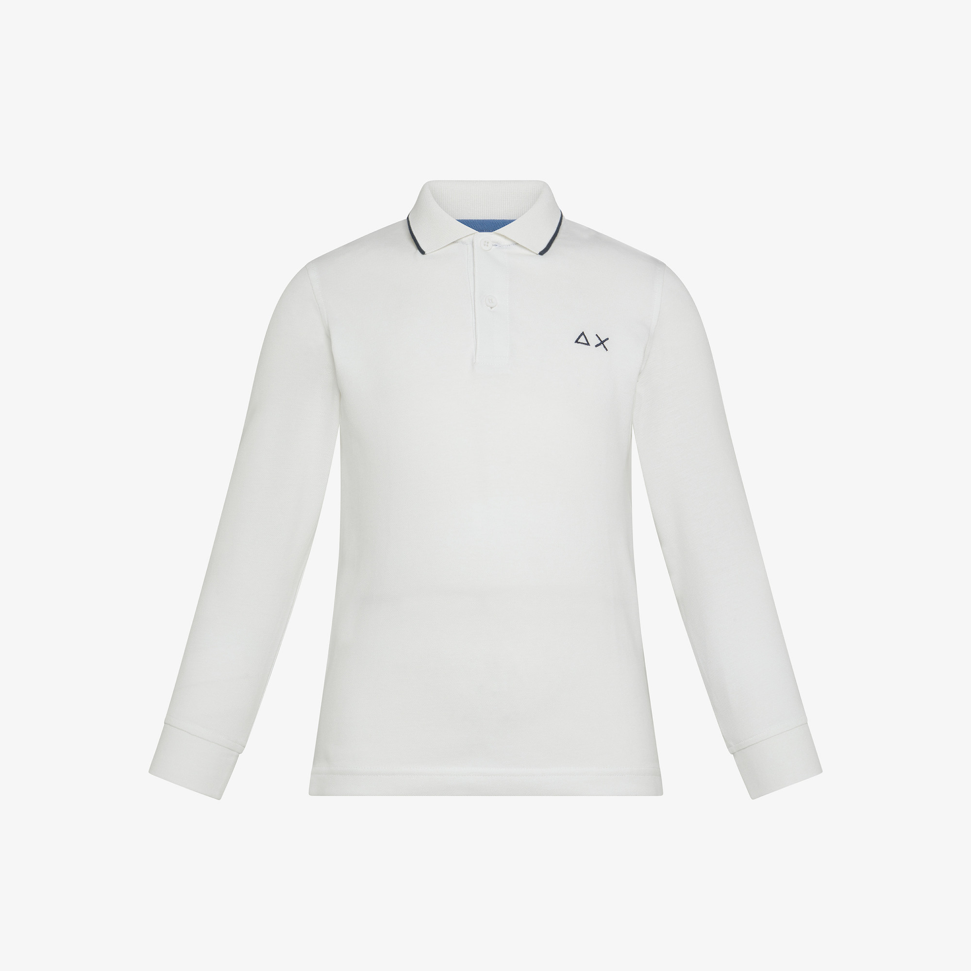 BOY'S POLO SMALL STRIPES L/S WHITE