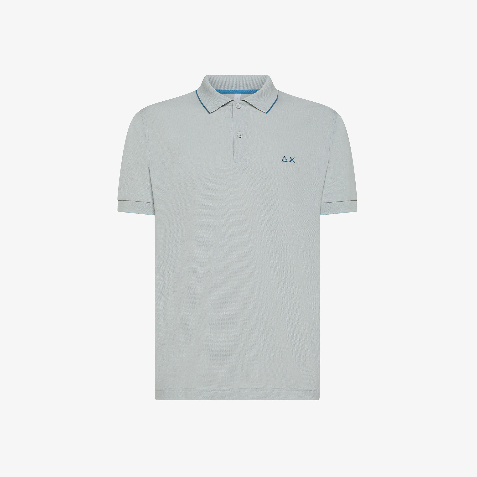 POLO SMALL STRIPES ON COLLAR S/S LIGHT GREY