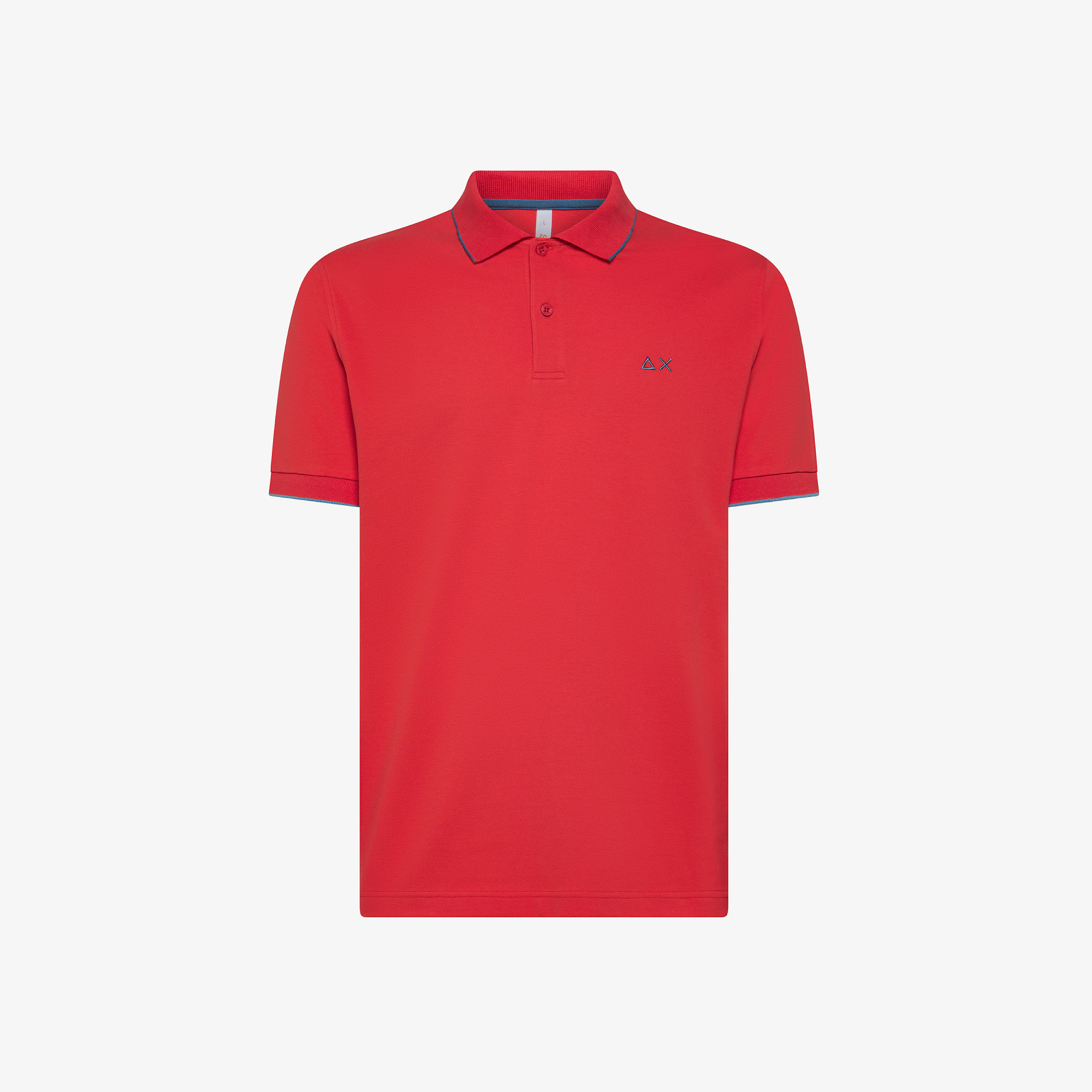 POLO SMALL STRIPES ON COLLAR S/S RED