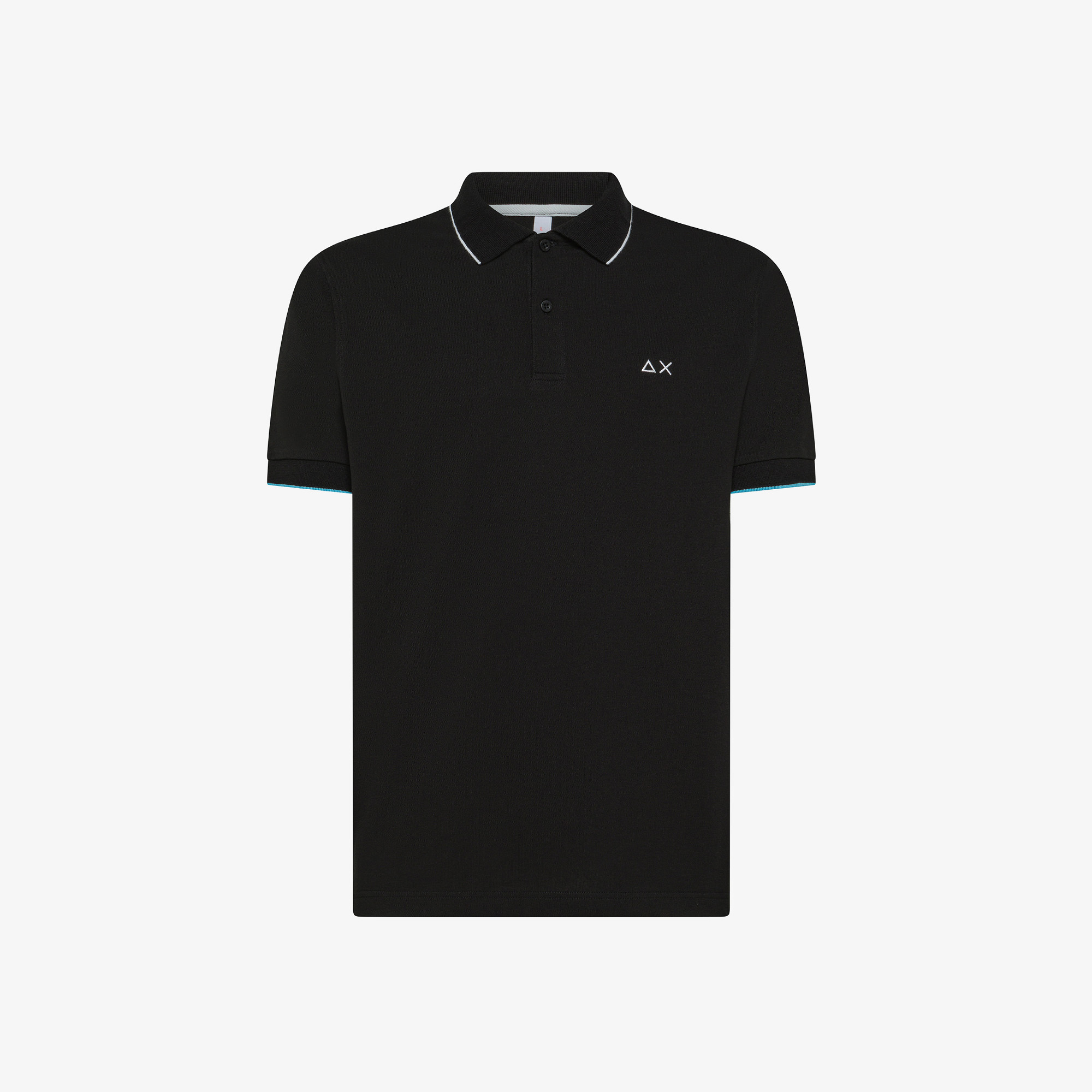 POLO SMALL STRIPES ON COLLAR S/S NERO