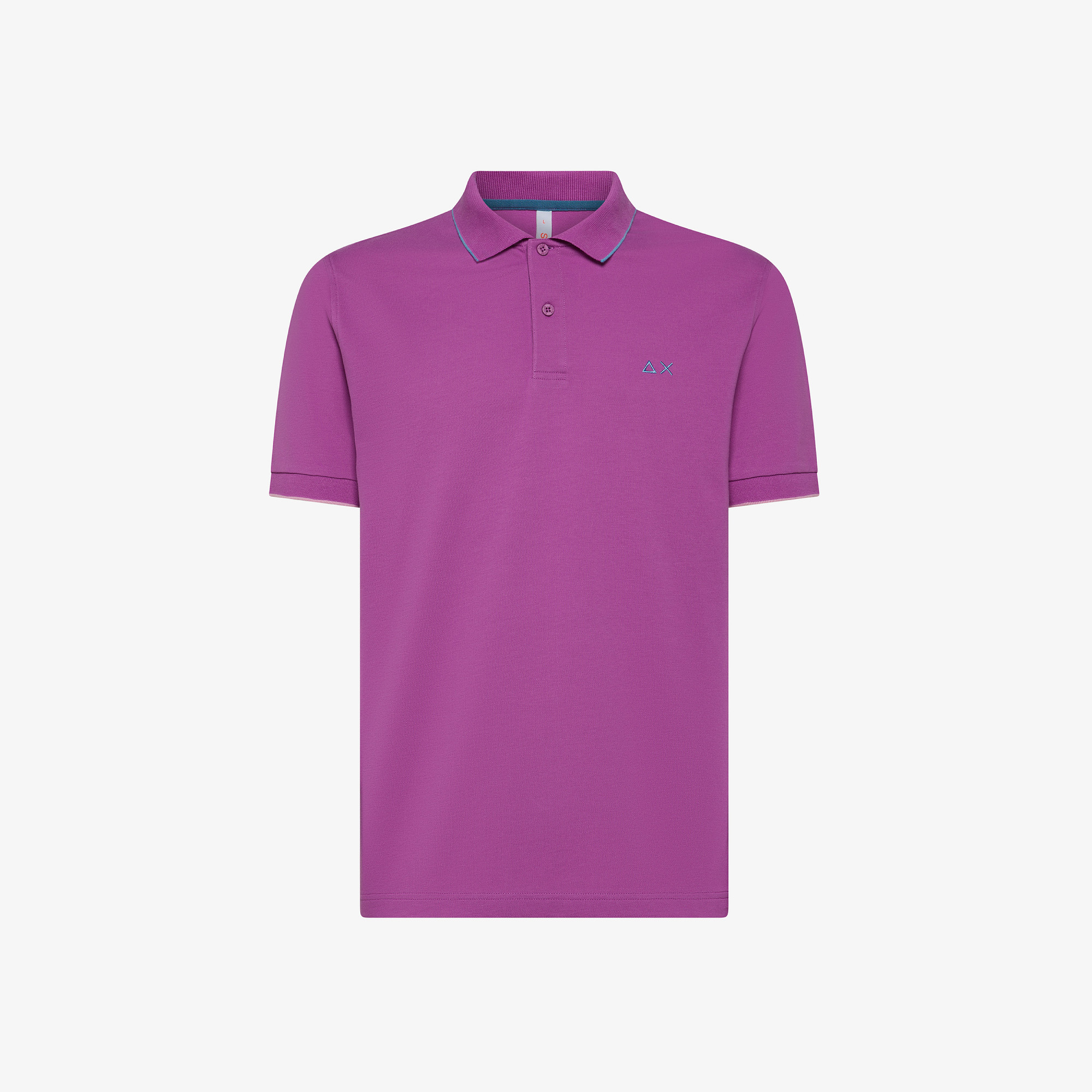 POLO SMALL STRIPES ON COLLAR S/S CYCLAMEN