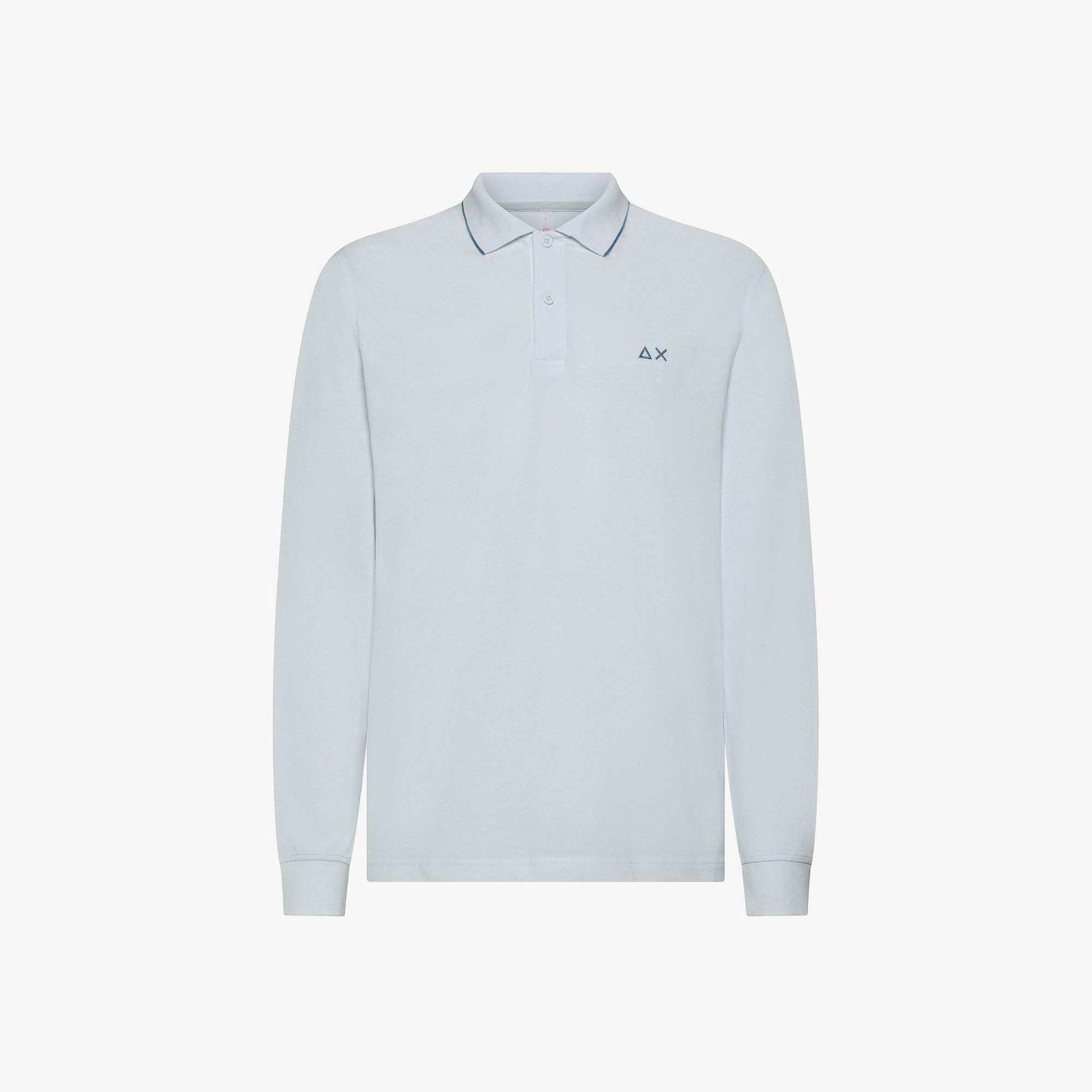 POLO SMALL STRIPES ON COLLAR L/S BIANCO