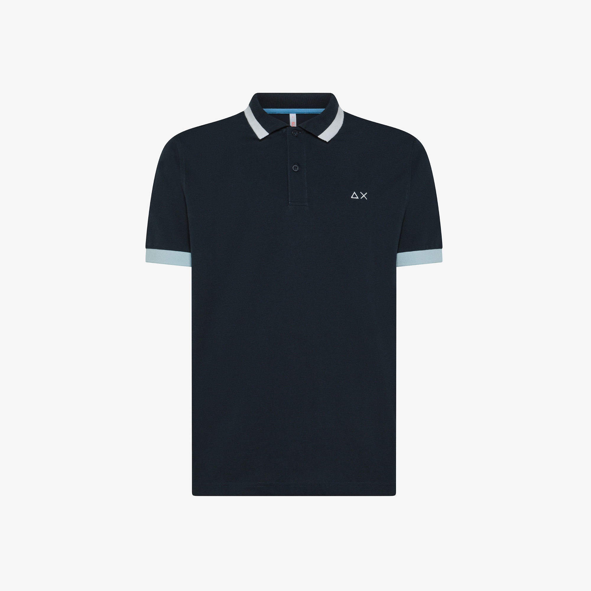 POLO BIG STRIPES ON COLLAR S/S NAVY BLUE