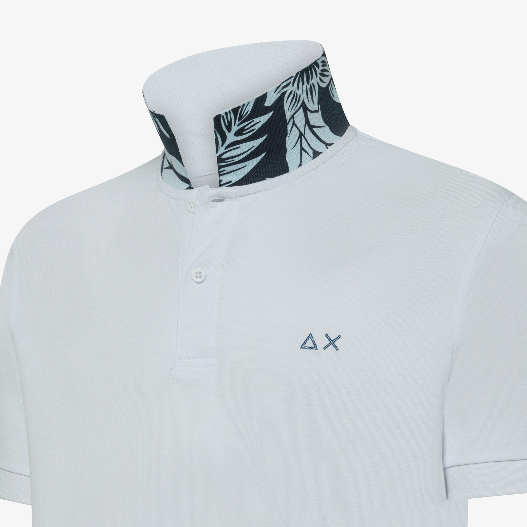 White polo shirt with floral print