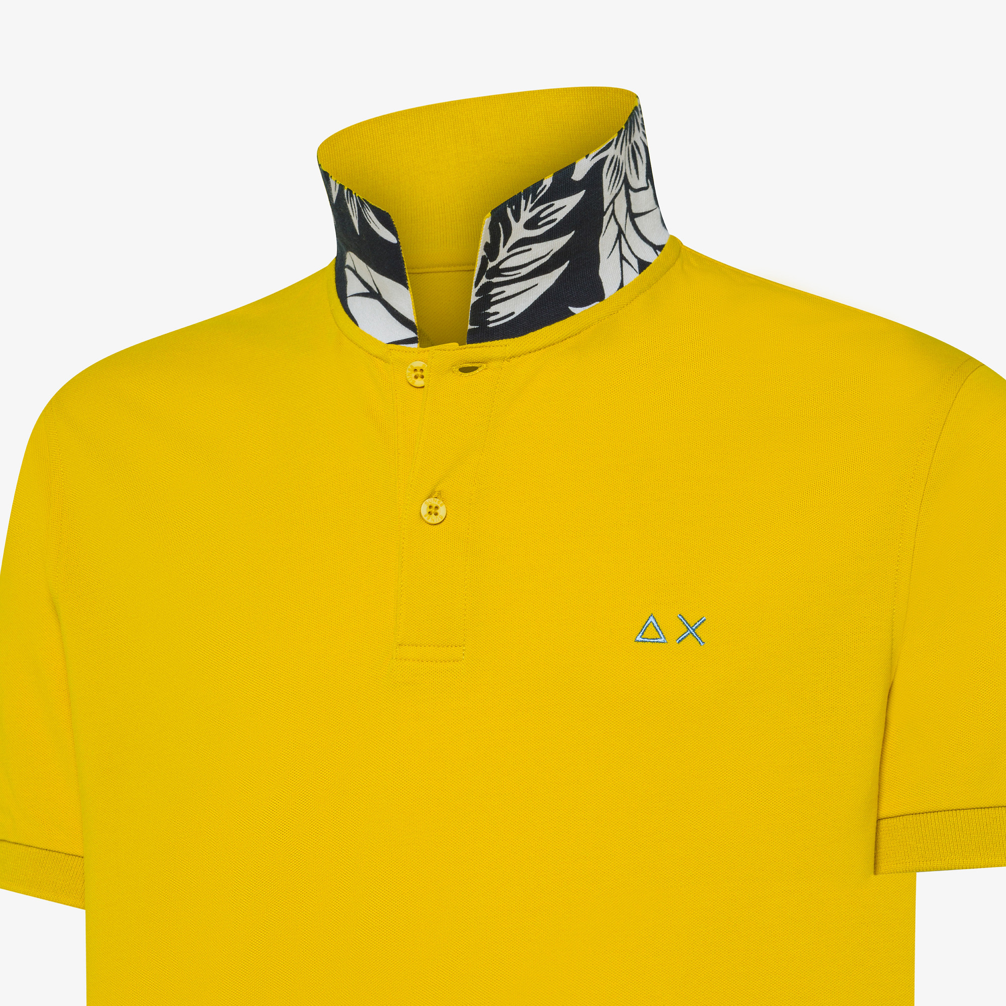 POLO PRINT UNDER COLLAR S/S YELLOW