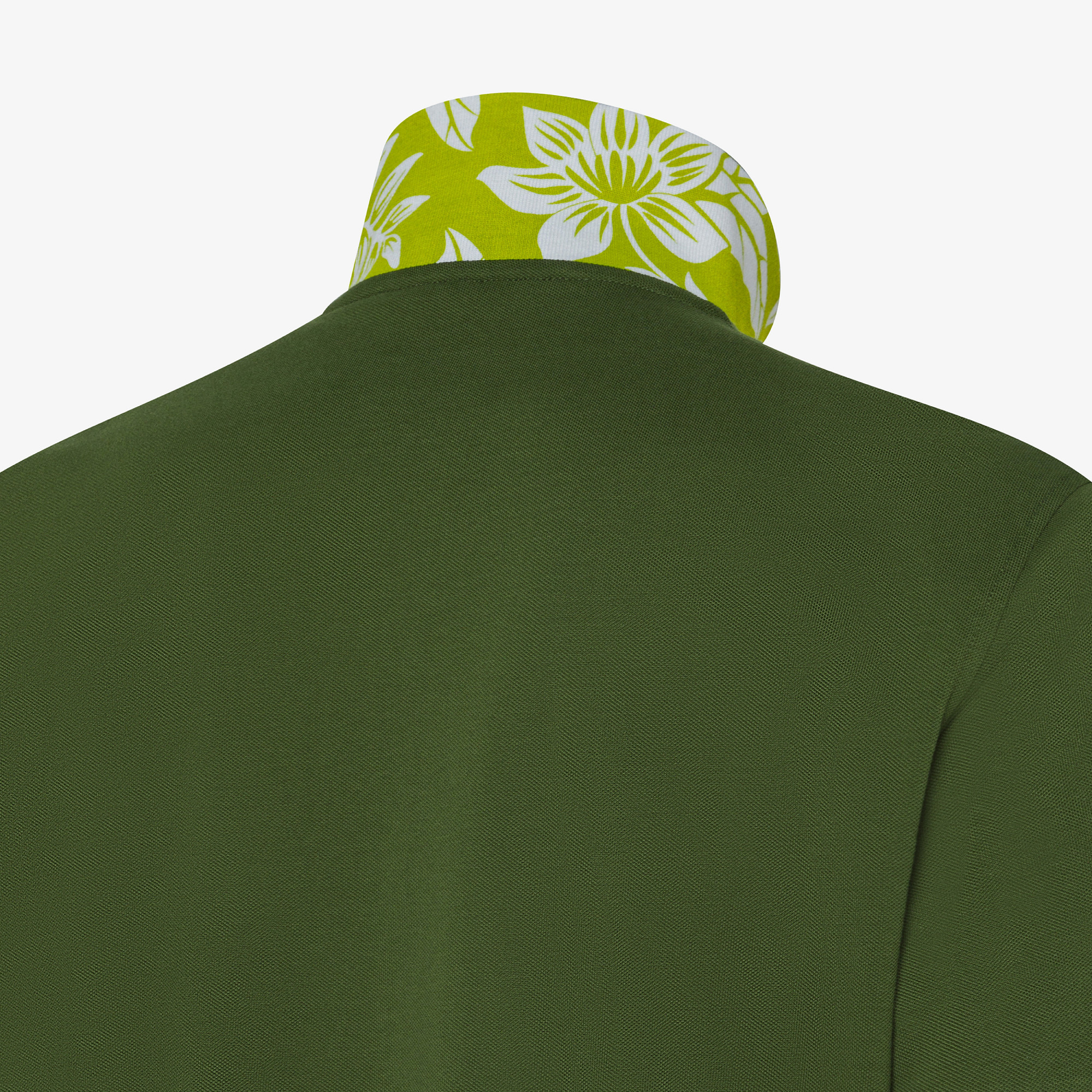 POLO PRINT UNDER COLLAR S/S DARK GREEN