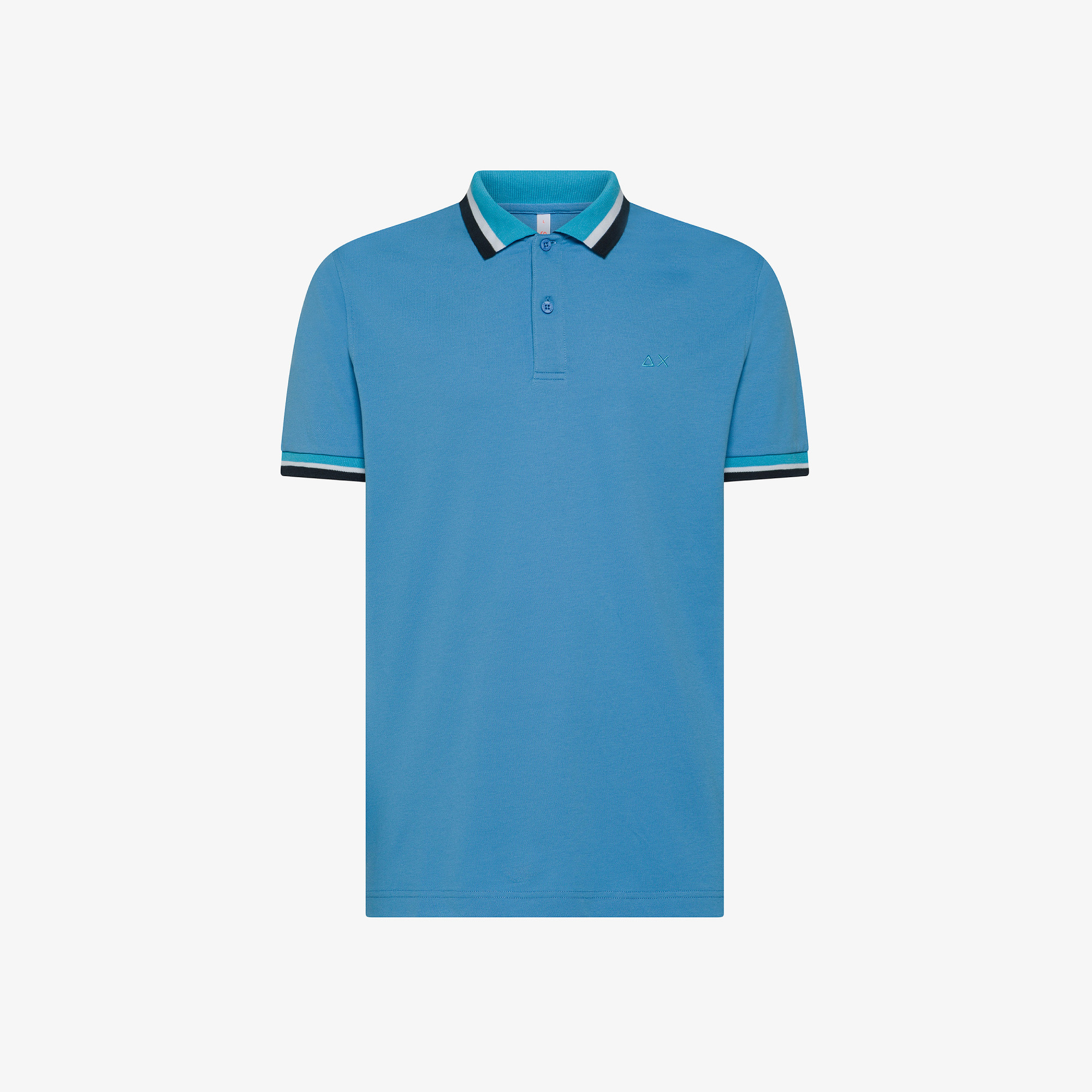 Polo in piquet di cotone avio