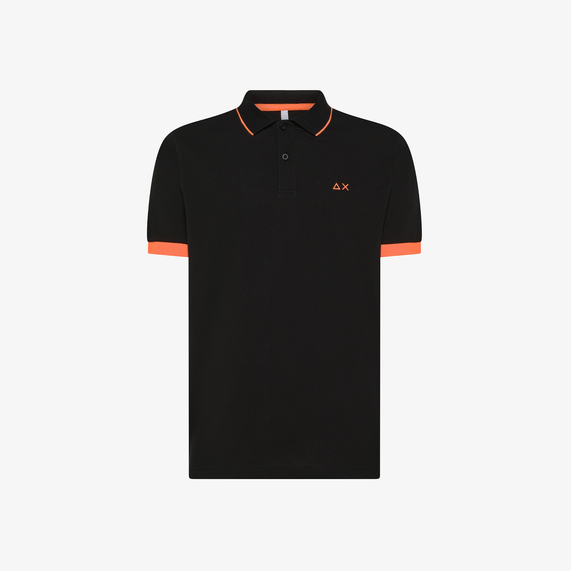 POLO SMALL STRIPE FLUO S/S NERO