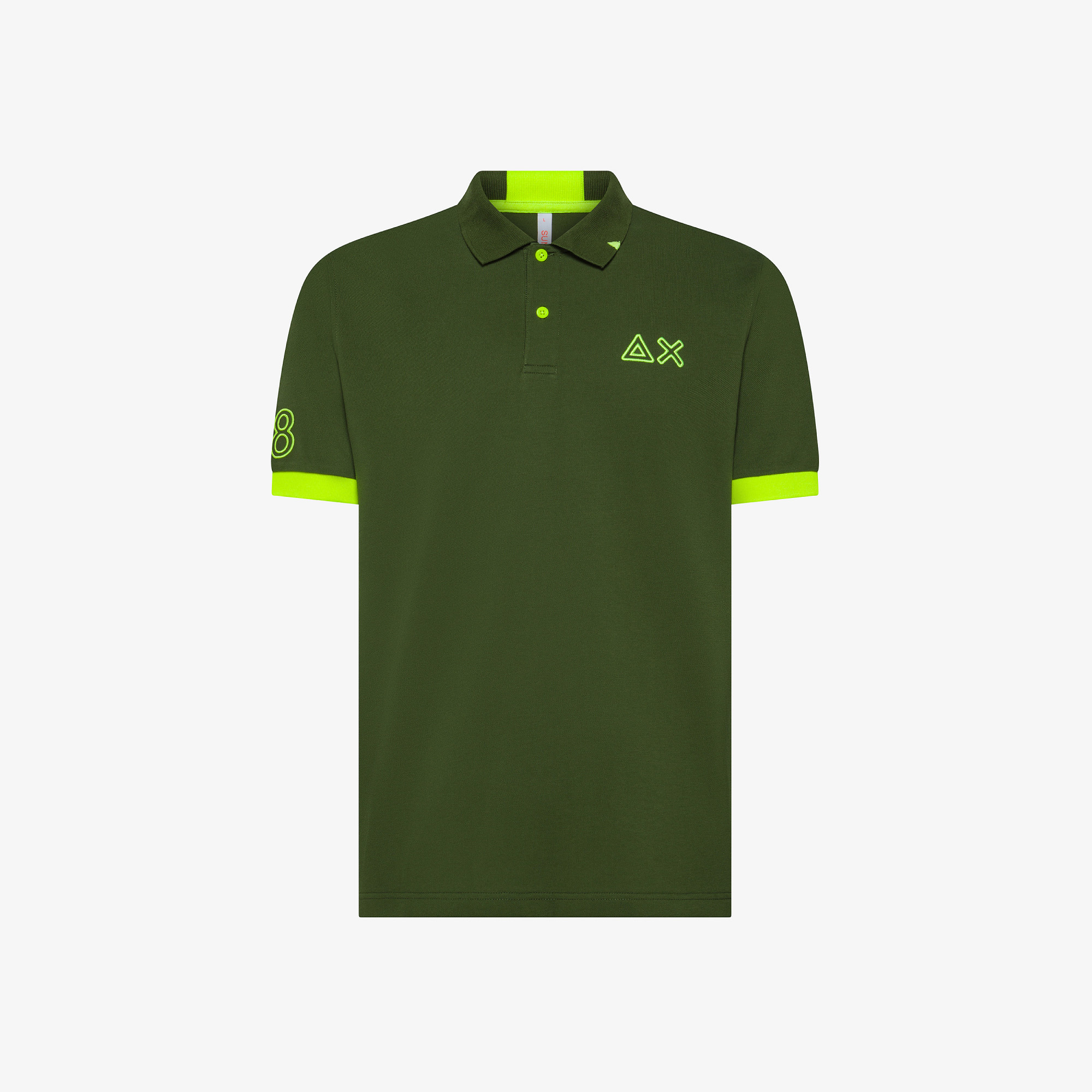 POLO LOGO FLUO S/S VERDE SCURO