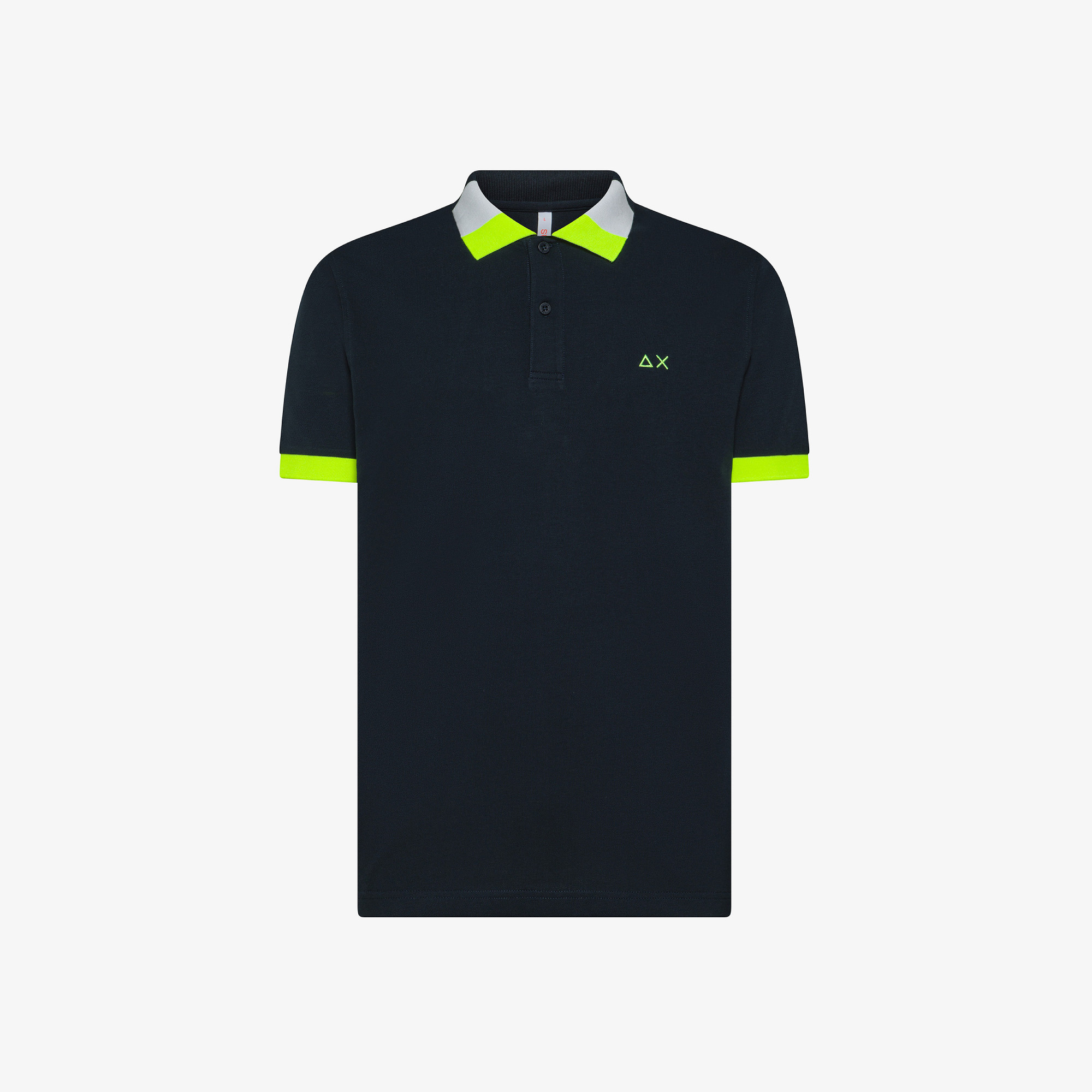 Navy blue cotton piqué polo shirt