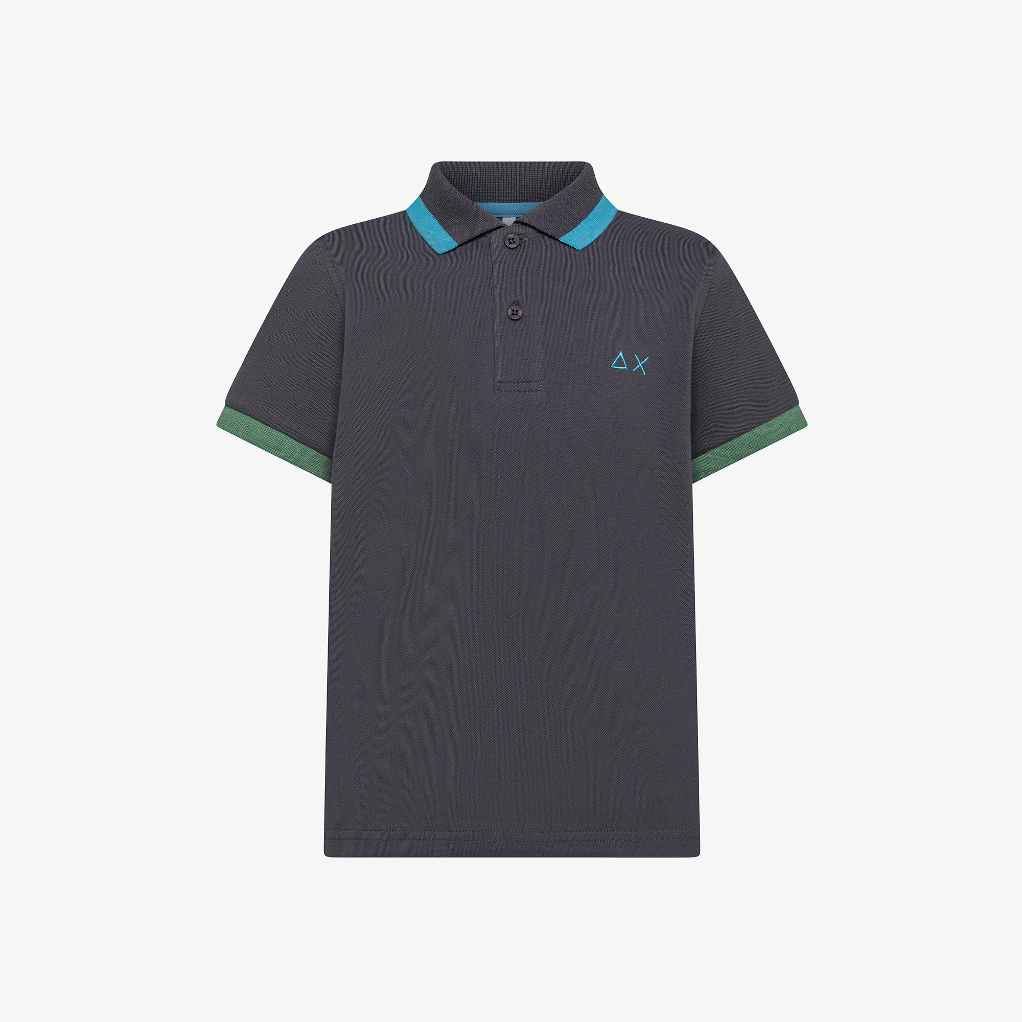 BOY'S POLO BIG STRIPES ON COLLAR S/S INCHIOSTRO