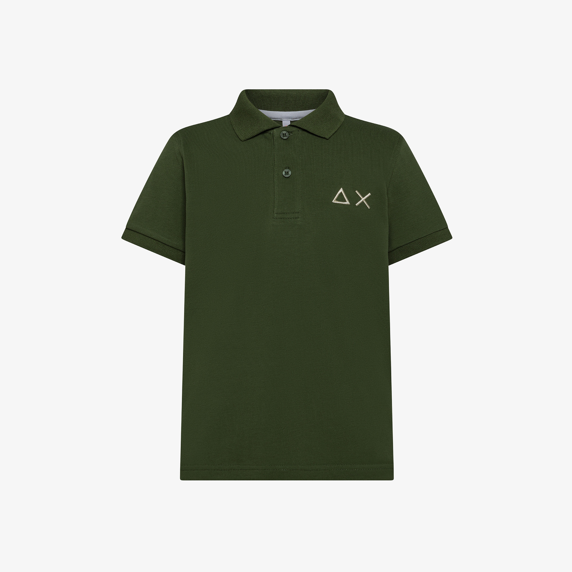 Polo verde scuro con maxi logo
