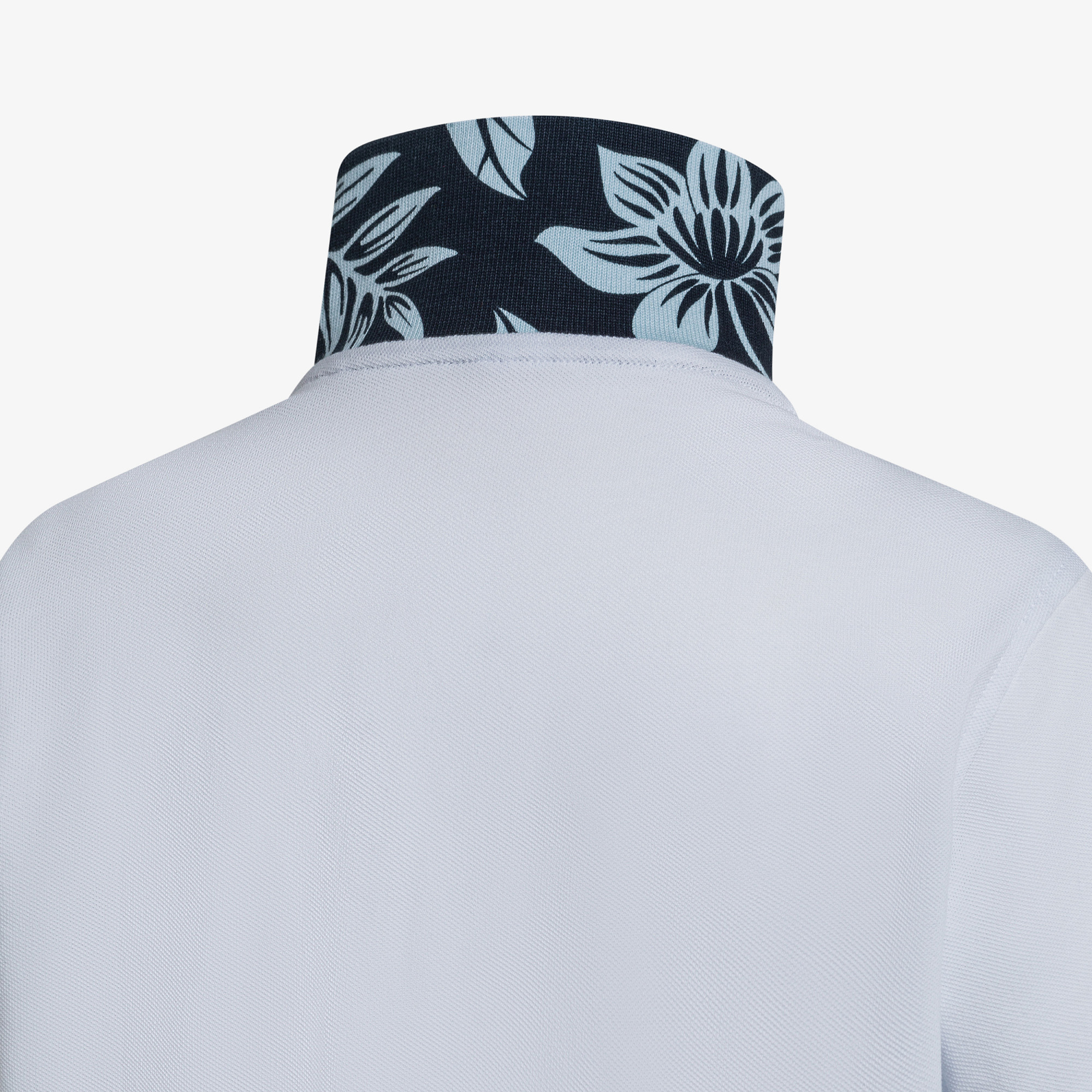 BOY'S POLO PRINT UNDER COLLAR S/S BIANCO