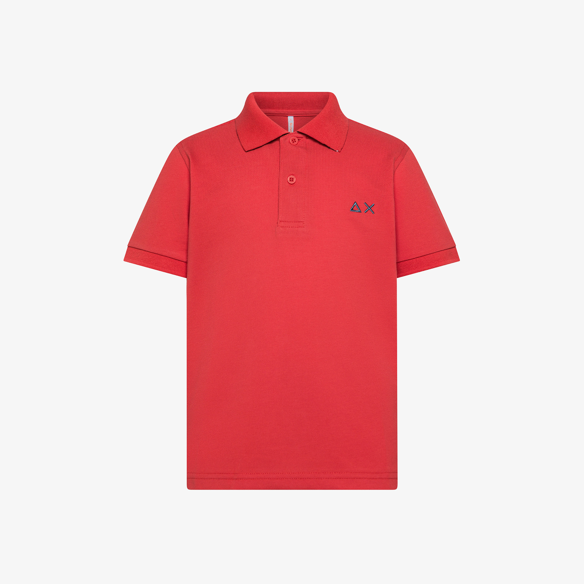 Polo rossa con stampa floreale