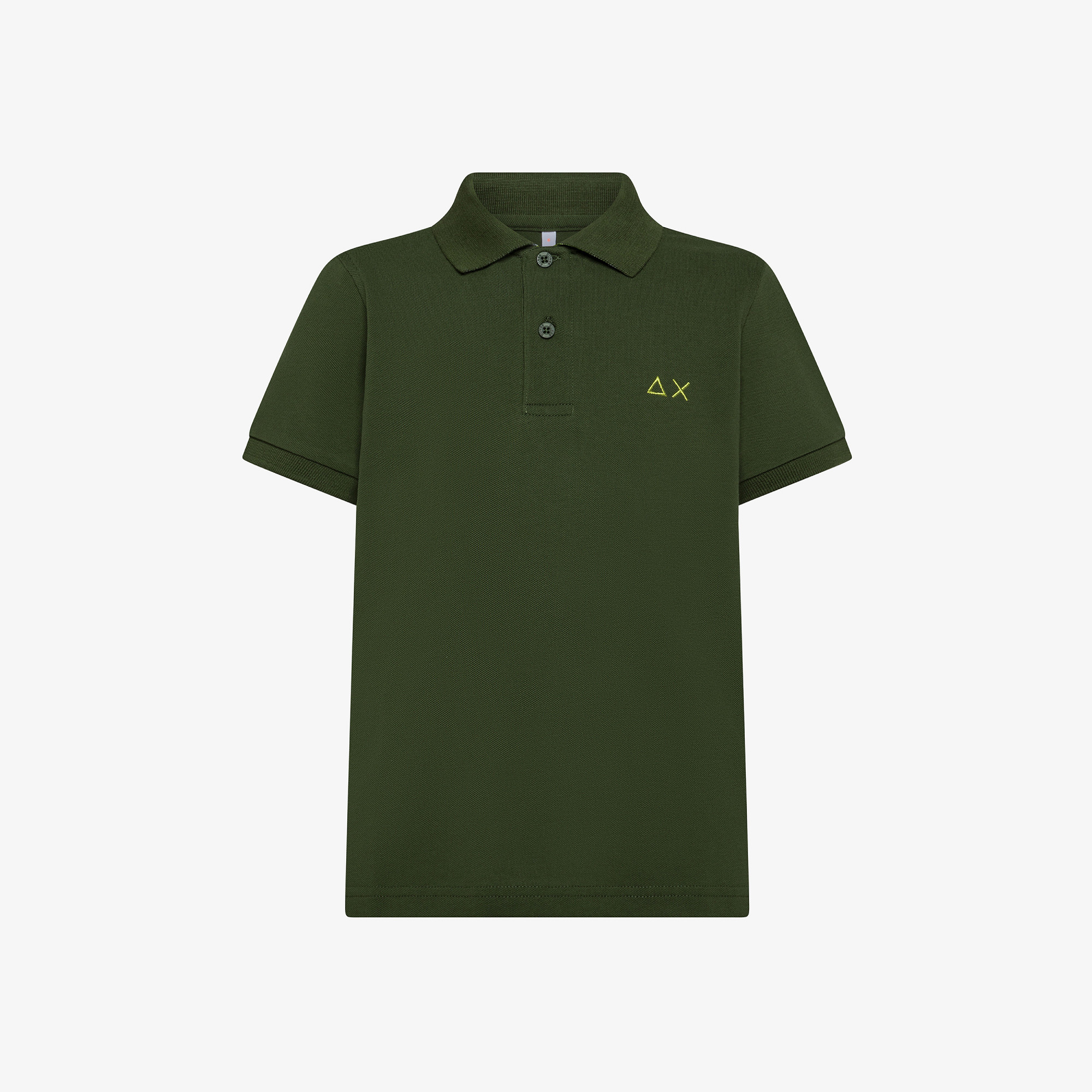 Dark green polo shirt with floral print