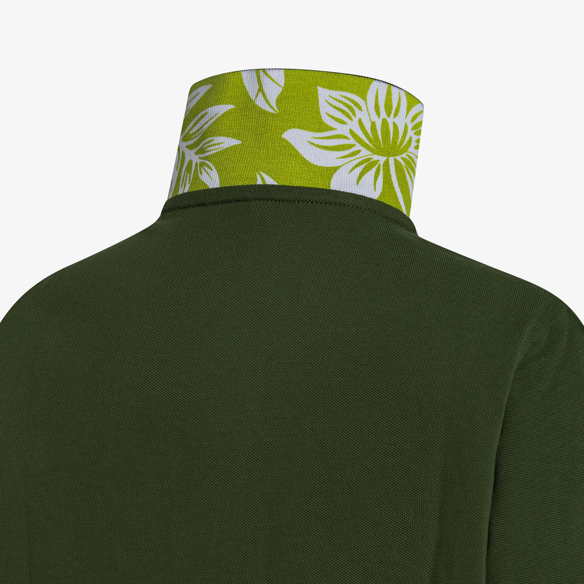 BOY'S POLO PRINT UNDER COLLAR S/S VERDE SCURO