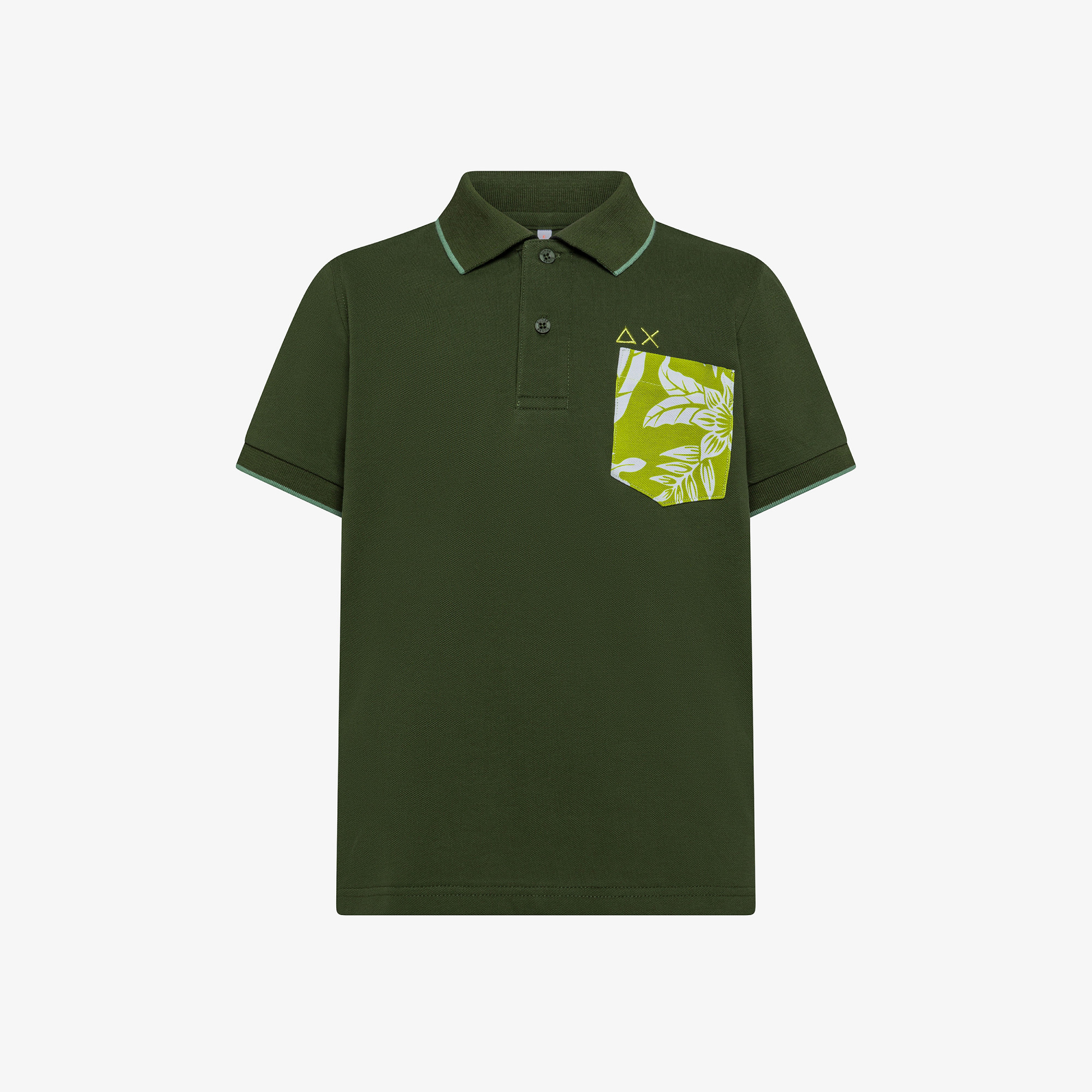 Dark green polo shirt with chest pocket