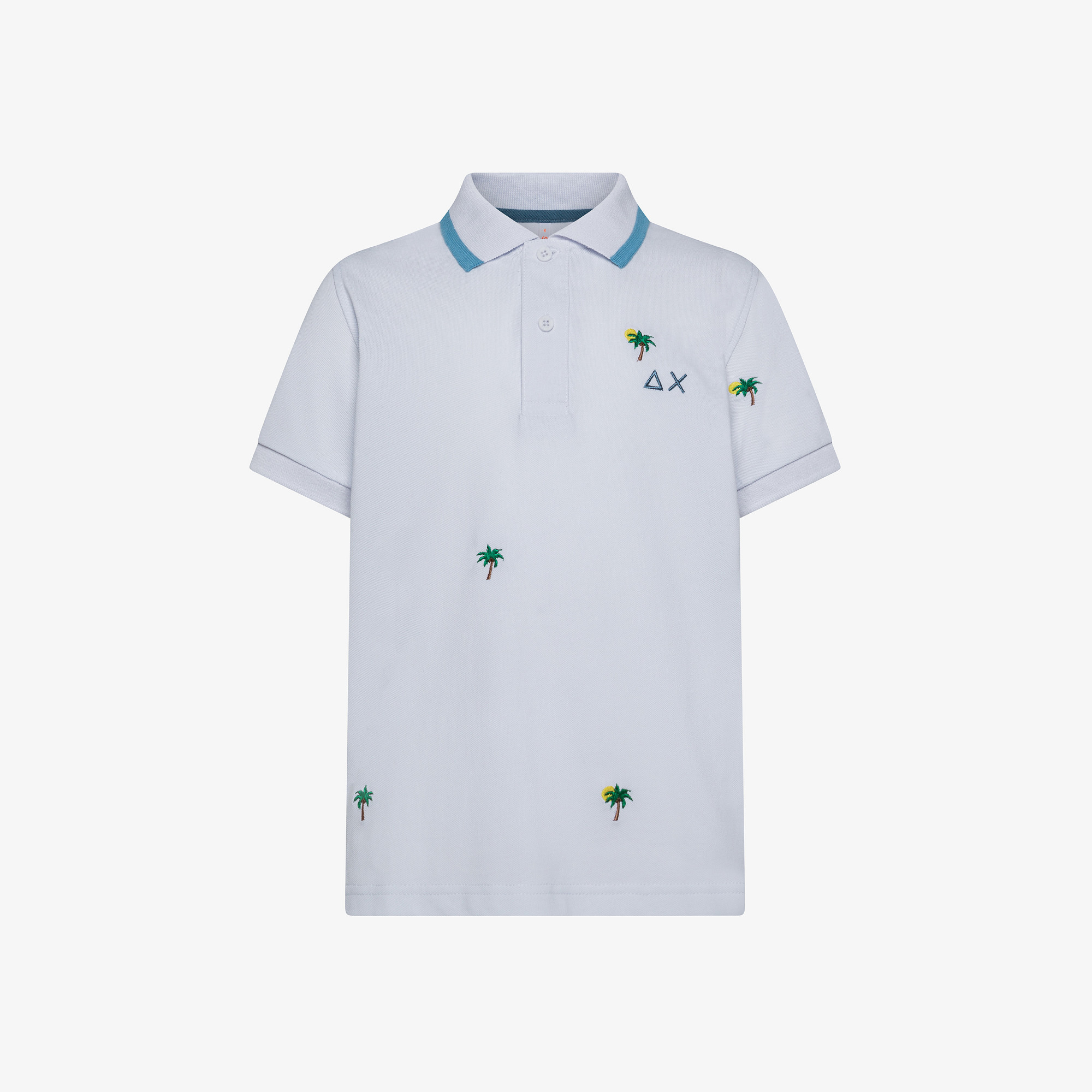 BOY'S POLO FULL EMBROIDERY S/S BIANCO