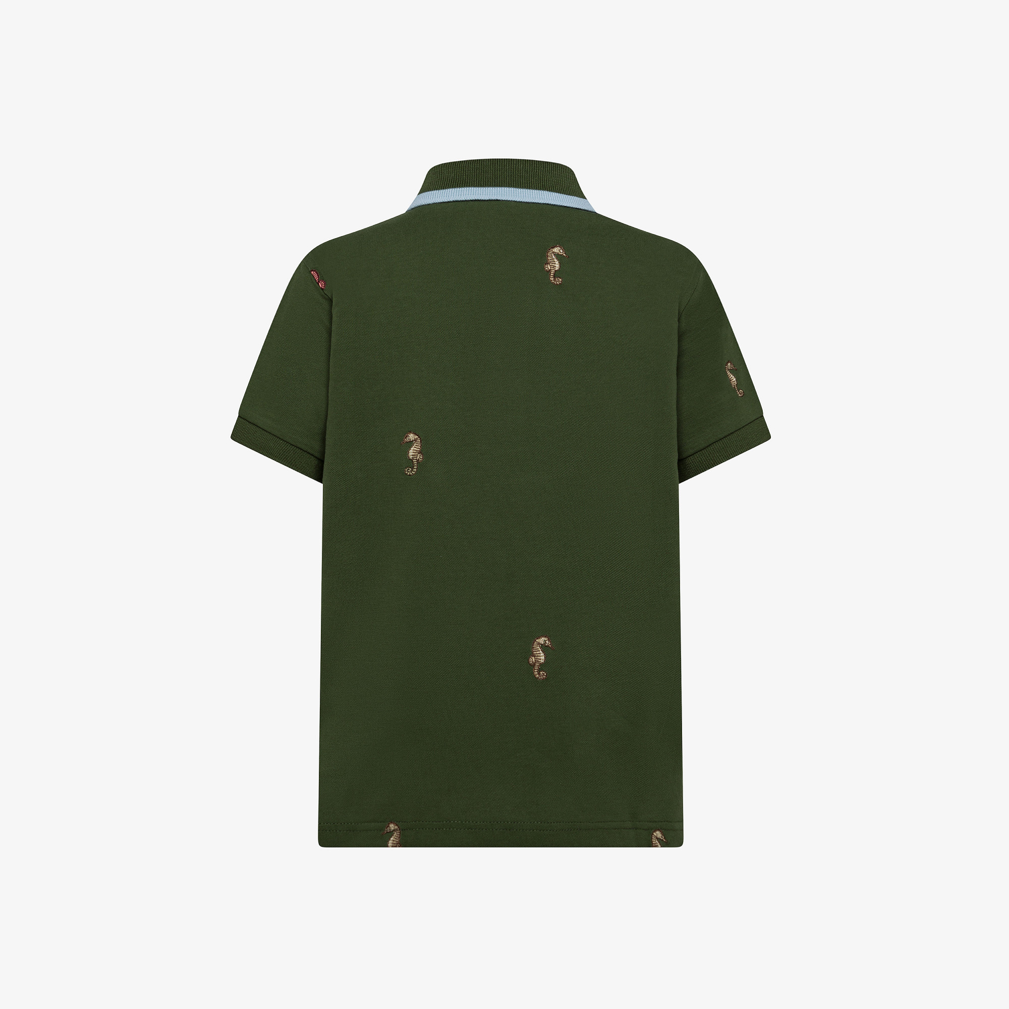 BOY'S POLO FULL EMBROIDERY S/S VERDE SCURO